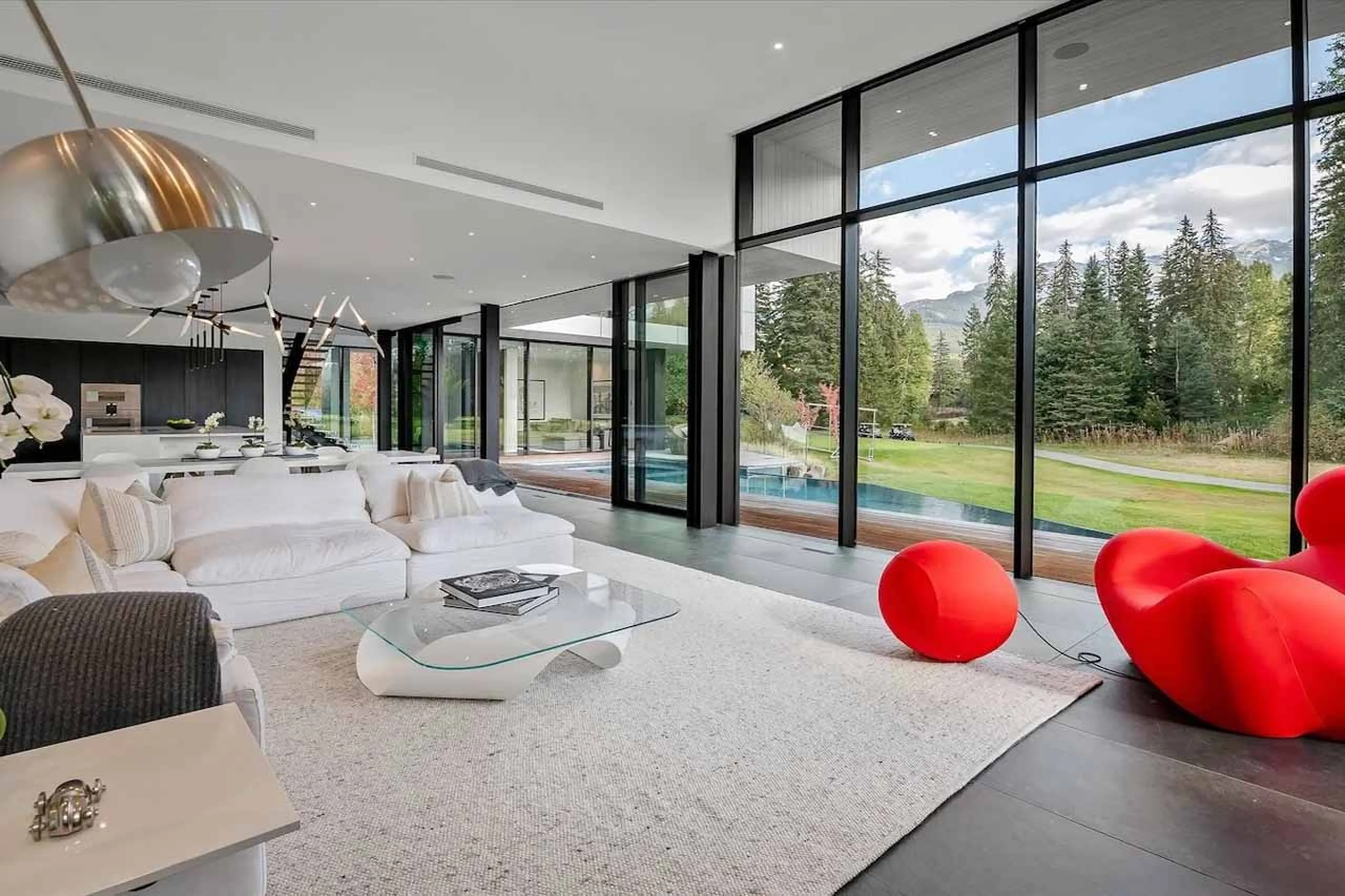 Living area view at Cypress Estate in Whistler