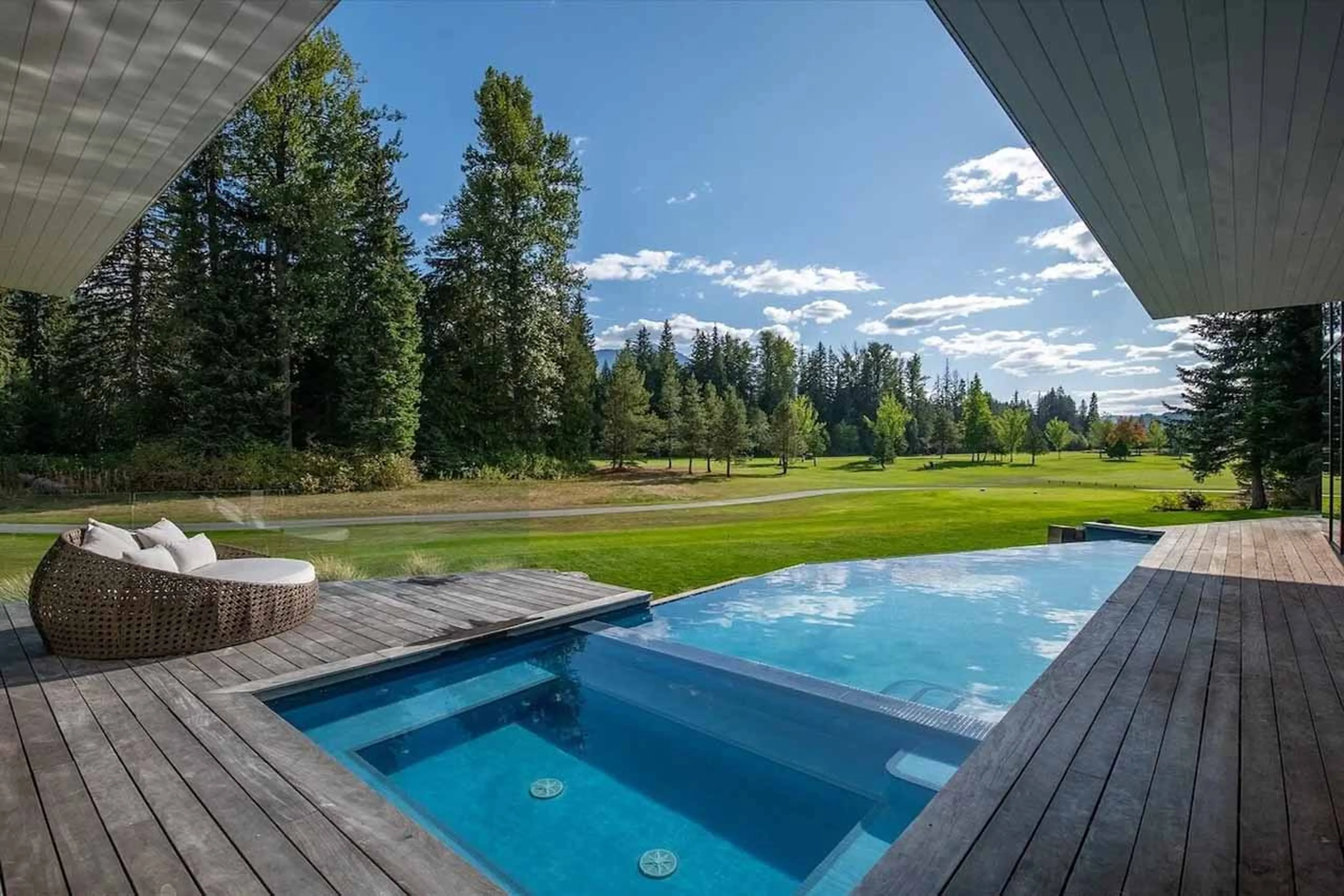 Pool in the evening at Cypress Estate in Whistler