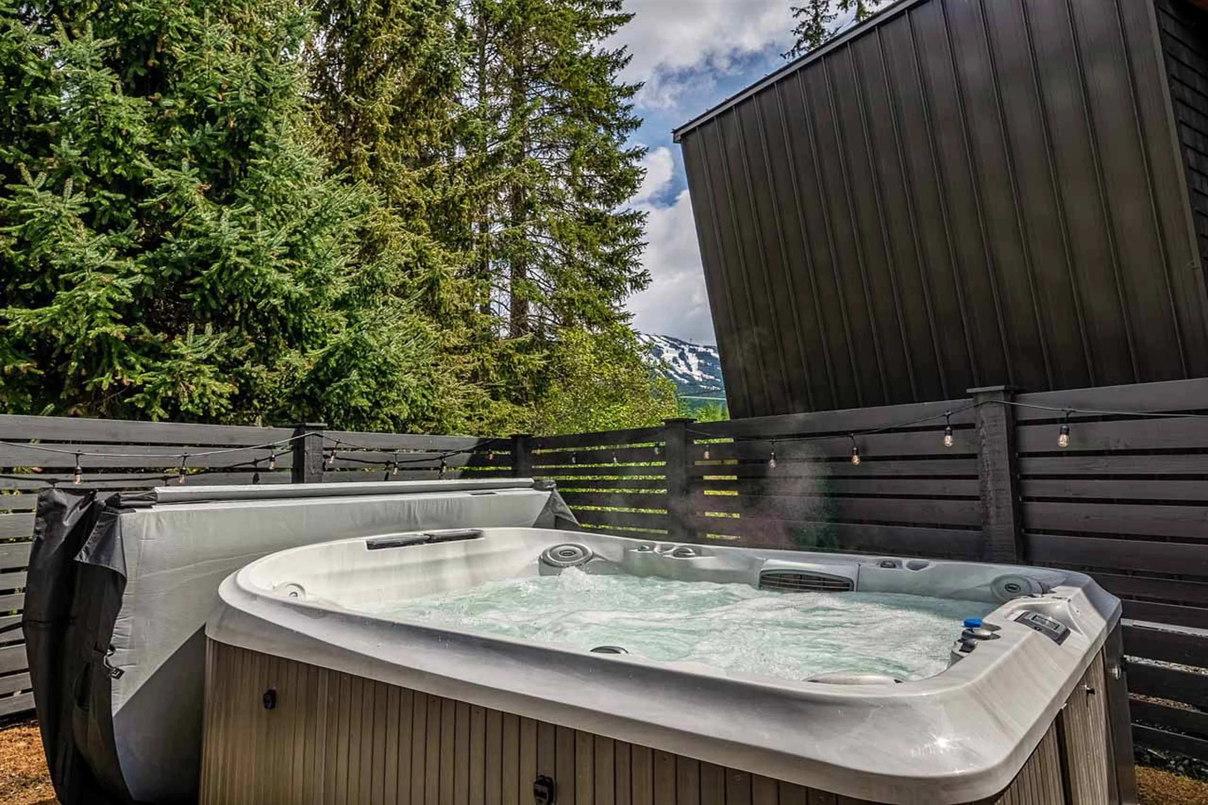 Outdoor hot tub at Cypress Sky Retreat in Whistler
