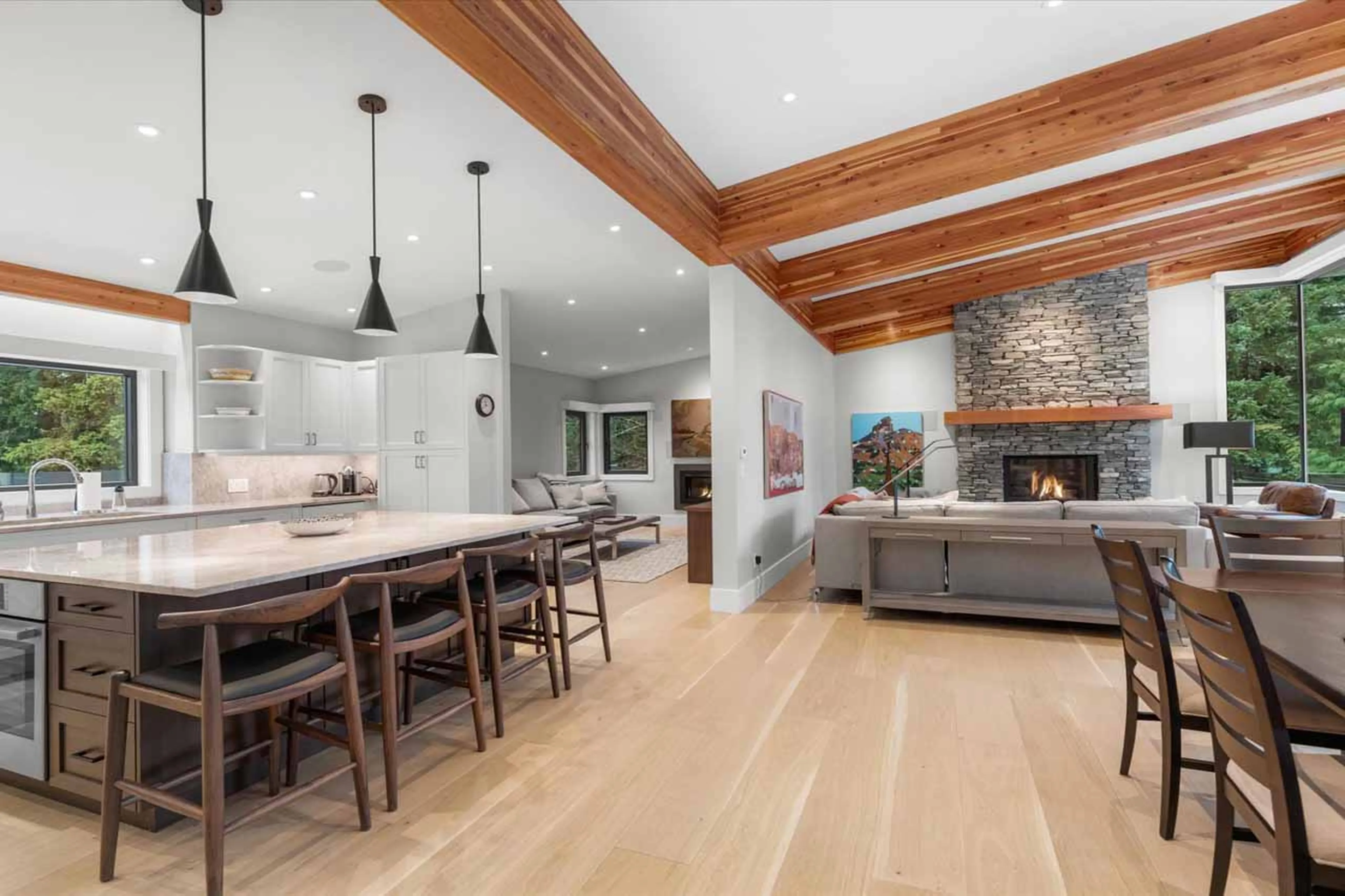 Kitchen and dining table at Cypress Stoneglade in Whistler