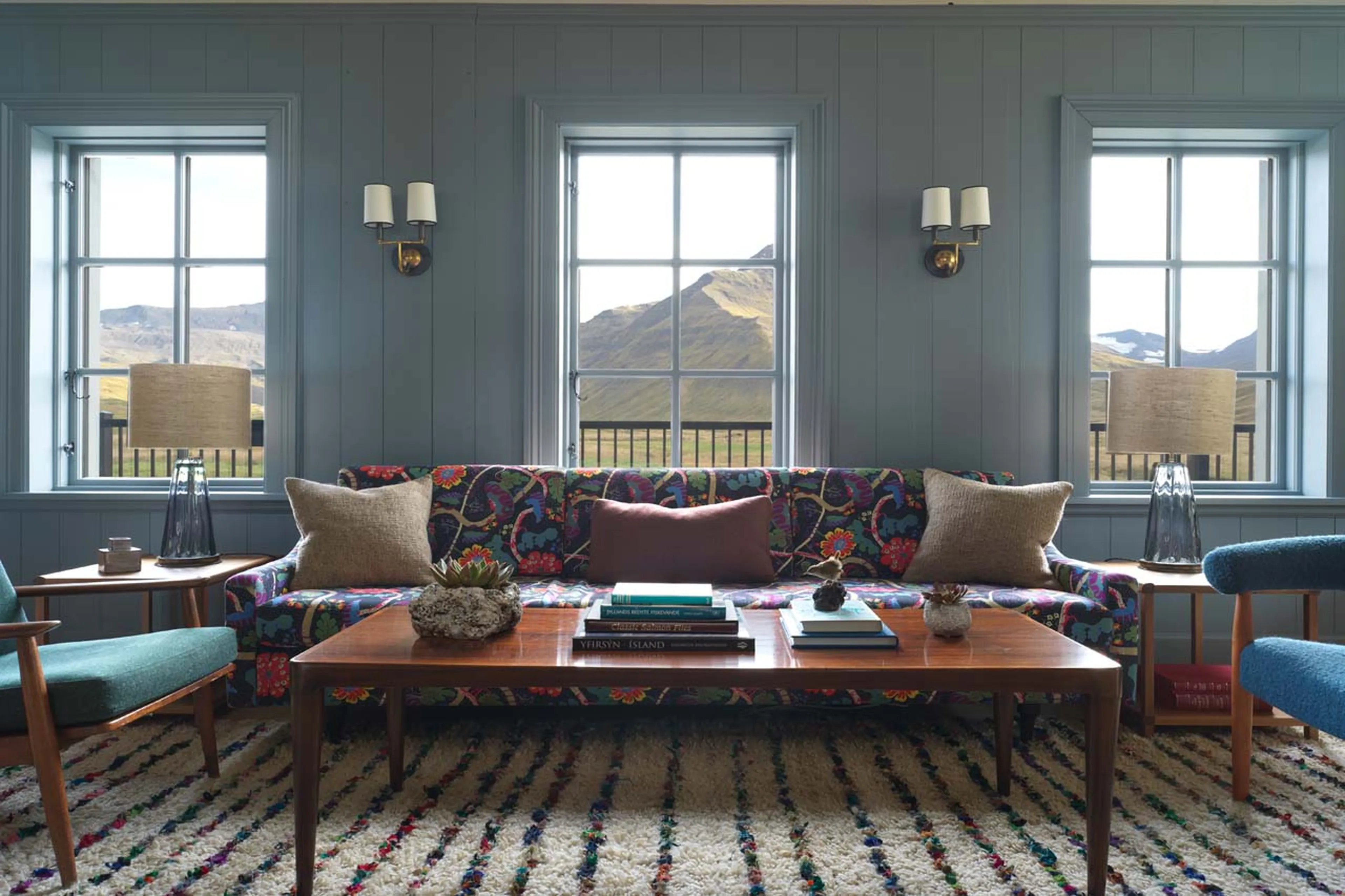 Lounge area at Deplar Farm in Iceland