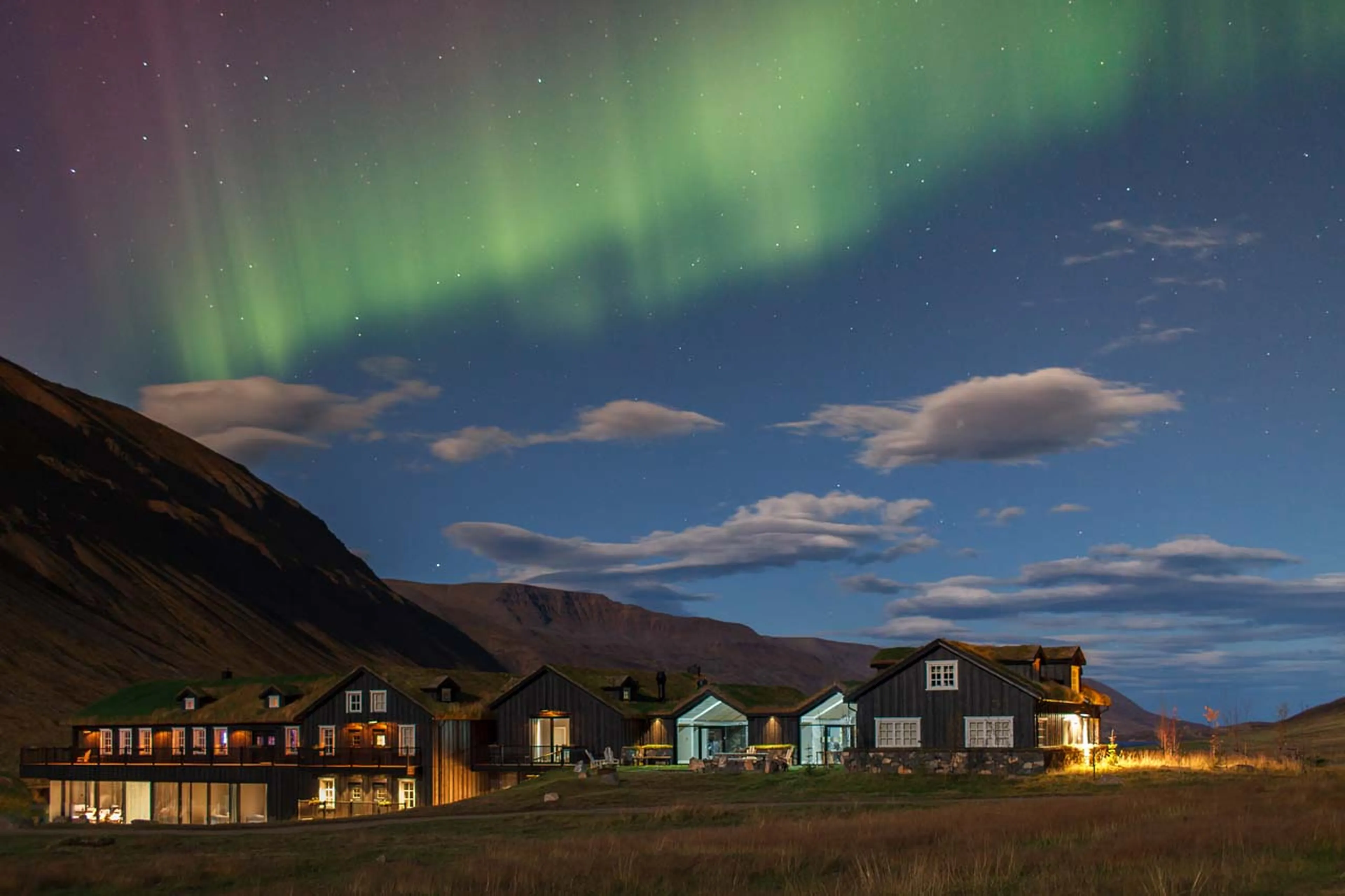 Northern lights at Deplar Farm in Iceland
