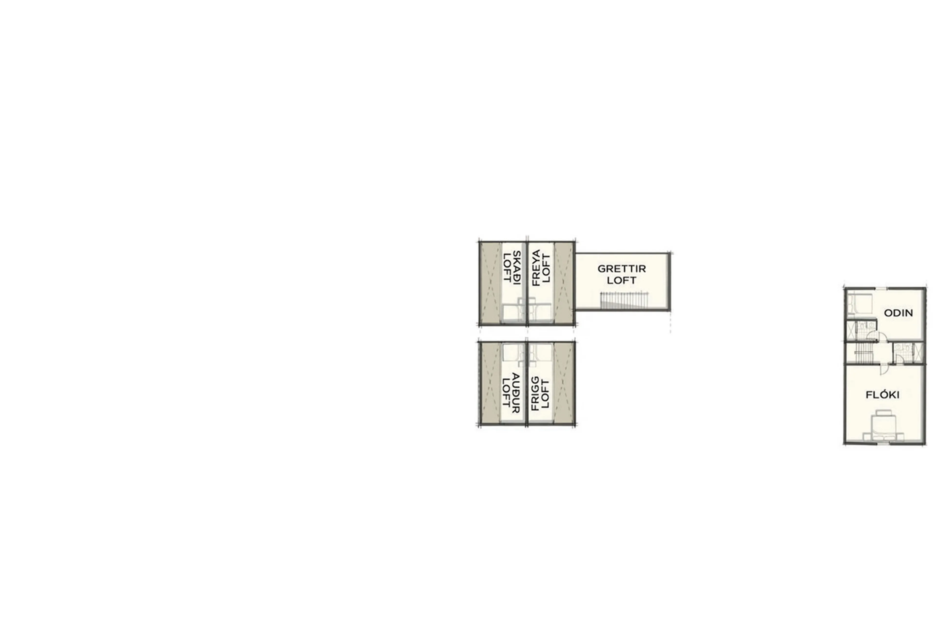 Loft floor plan of Deplar Farm in Iceland