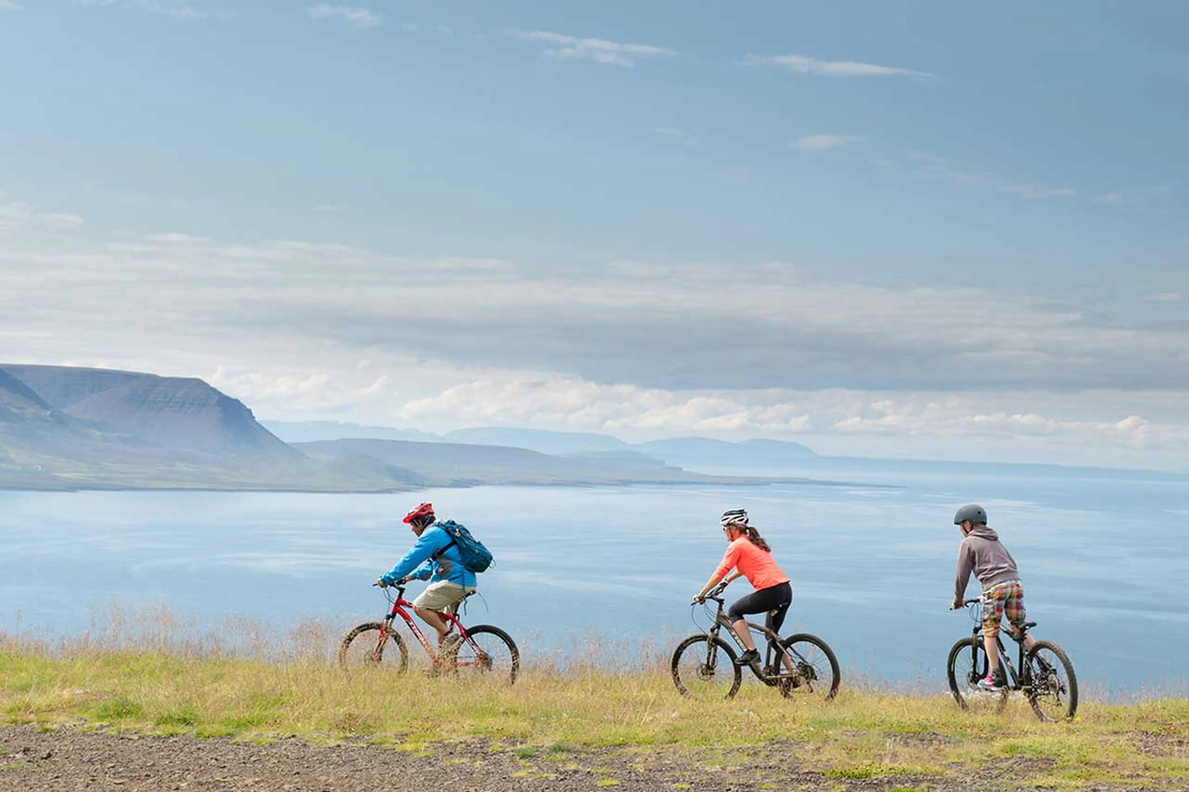 Mountain biking in Iceland in summer