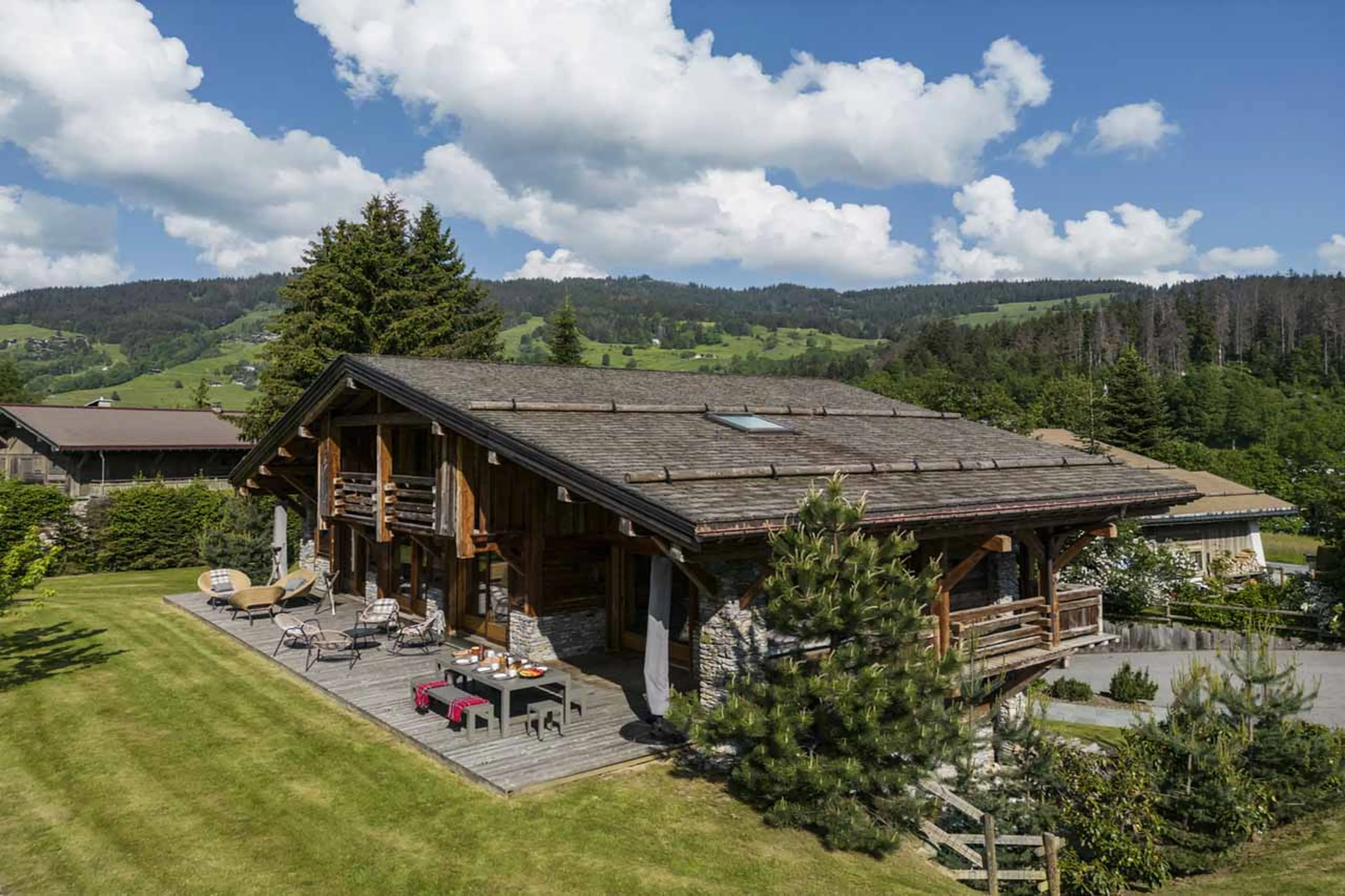 Terrace at Chalet des Renards in Megeve