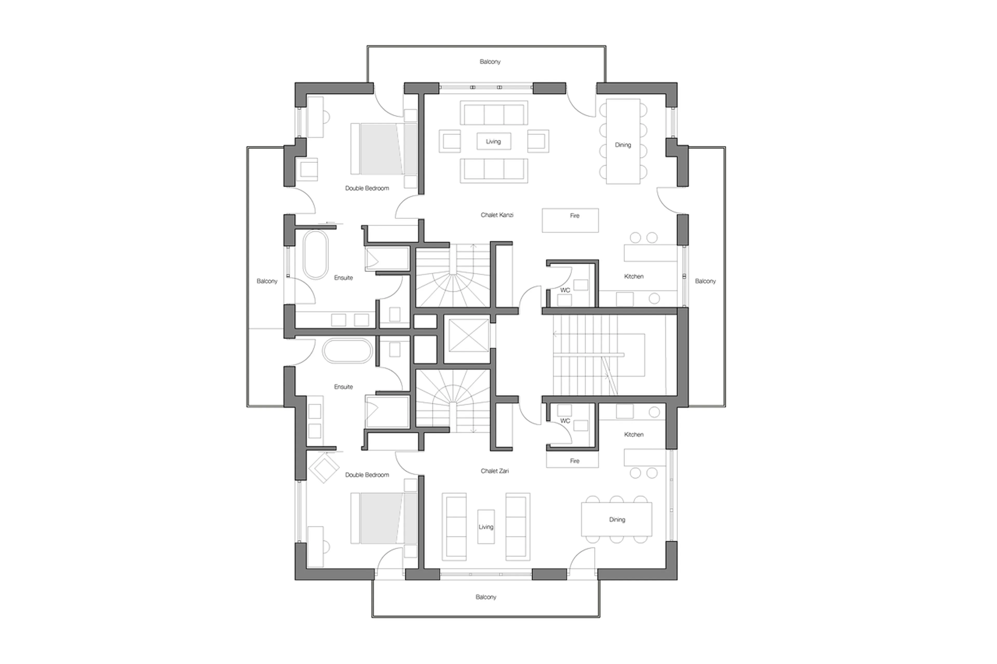 Level 1 floor plan of Apartment Zari in St Anton
