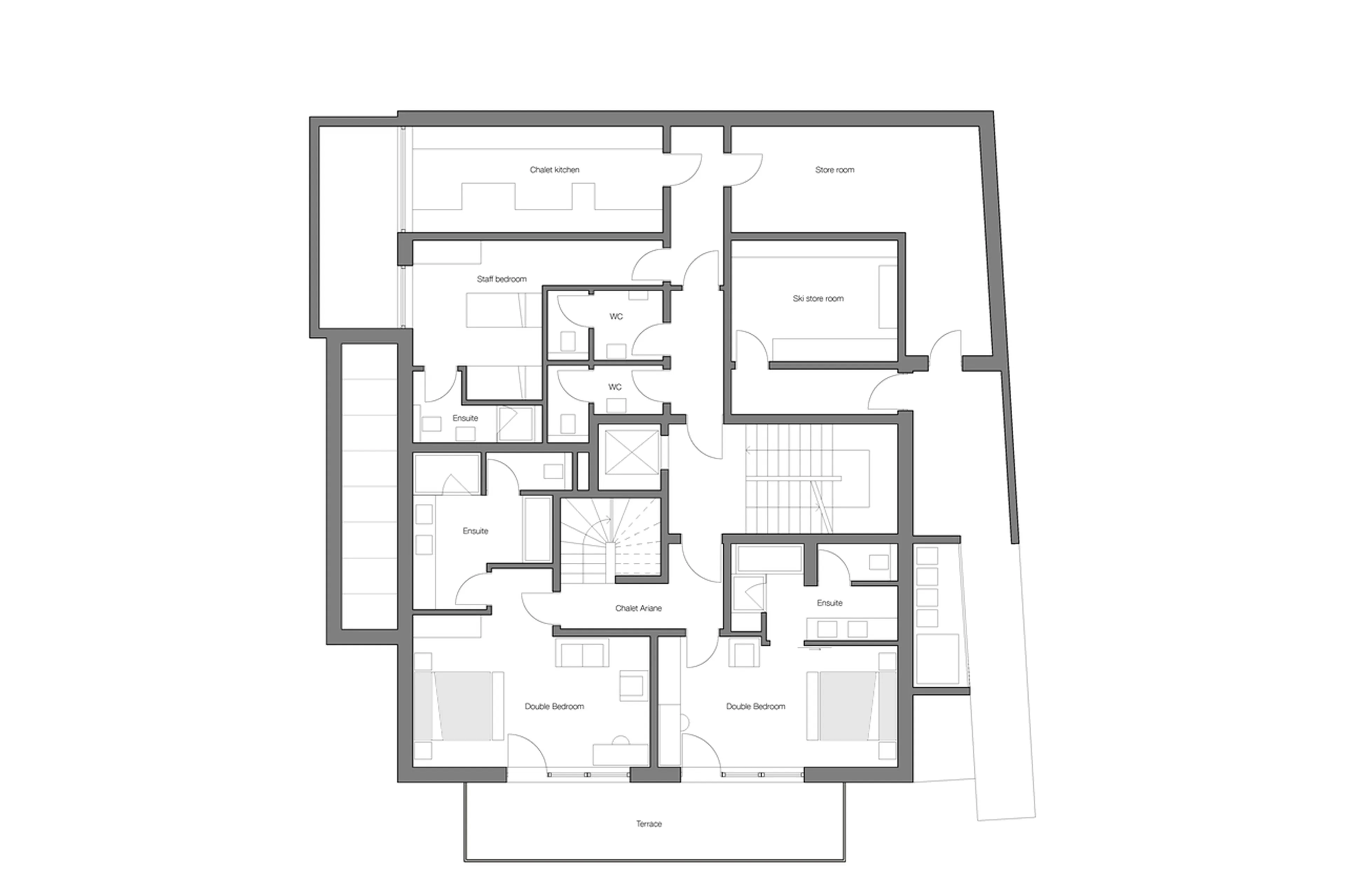 Level -1 floor plan of Apartment Zari in St Anton