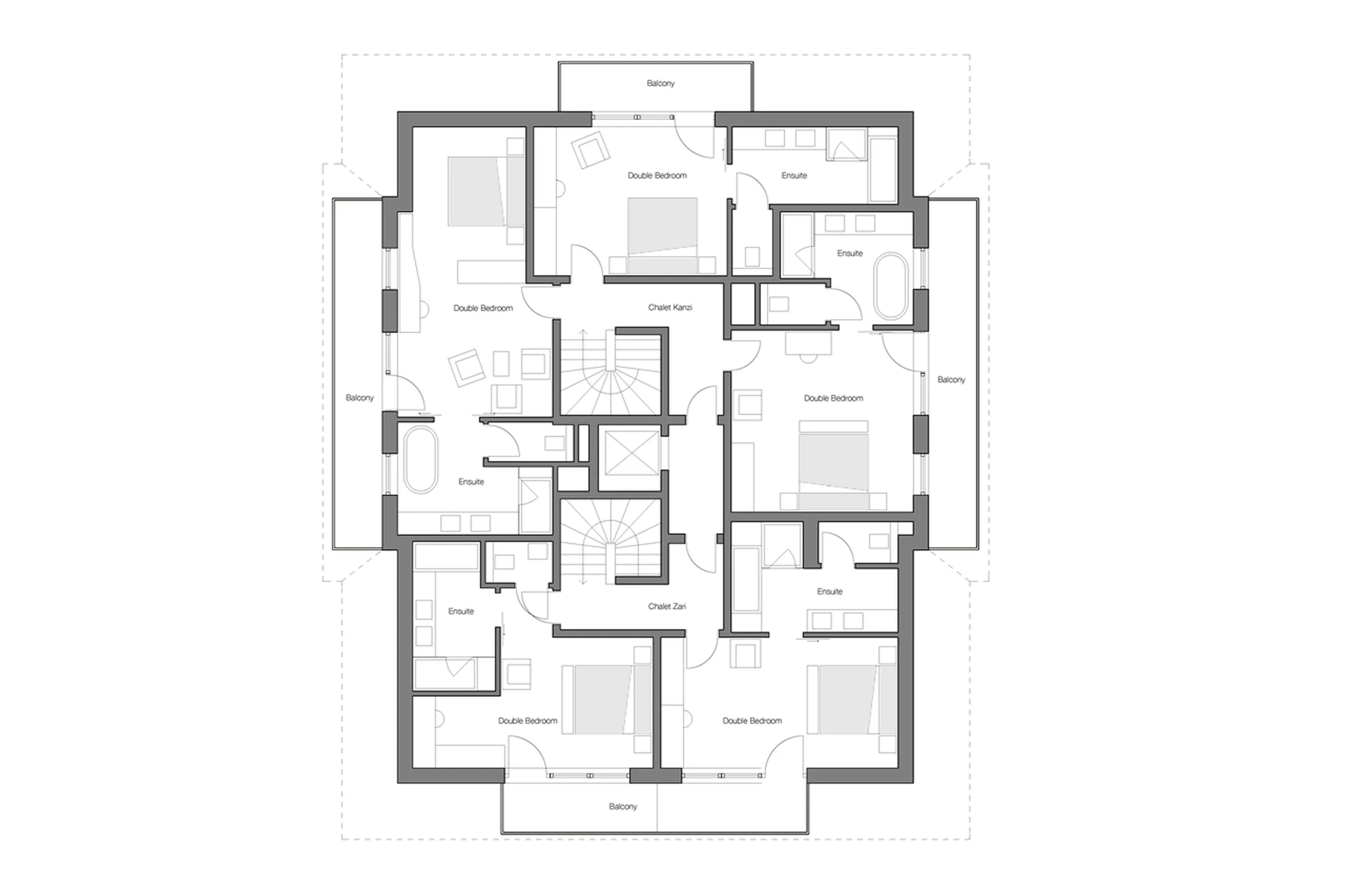 Level 2 floor plan of Apartment Zari in St Anton