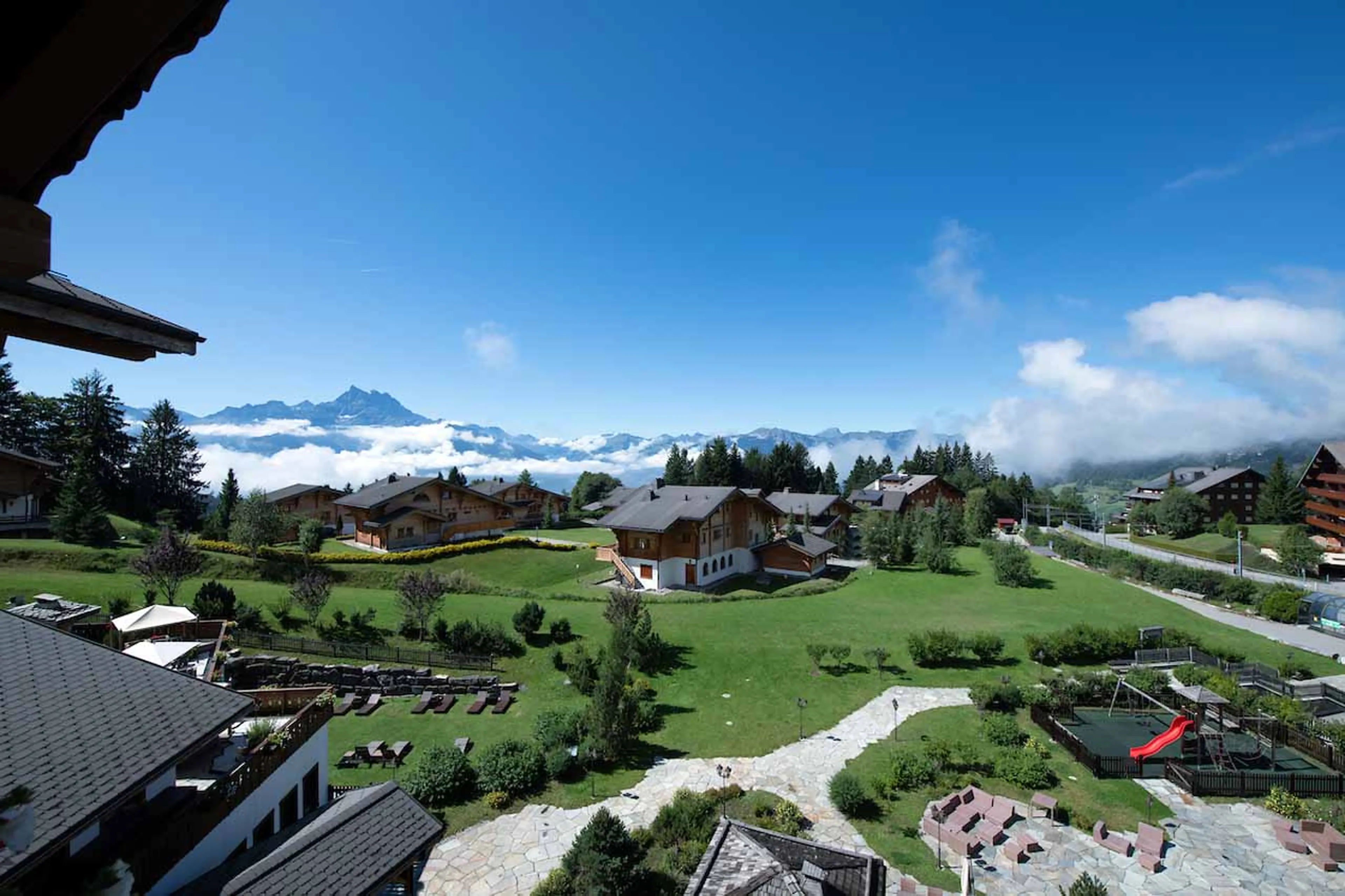 View of Chalet Royalp Hotel & Spa in Villars in summer