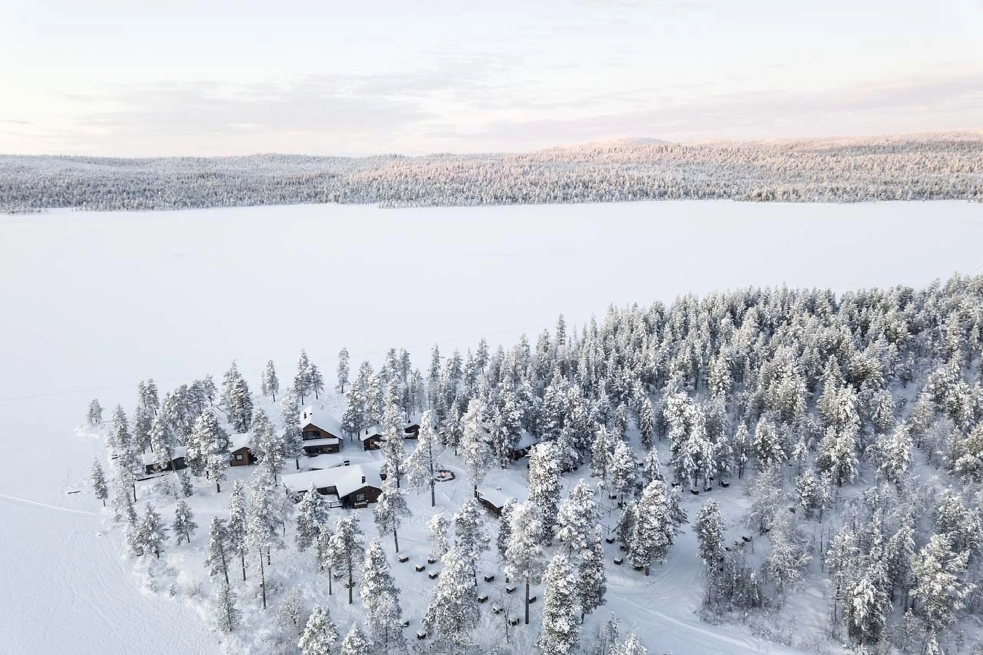 Exterior of Fjellborg Arctic Lodge in Sweden