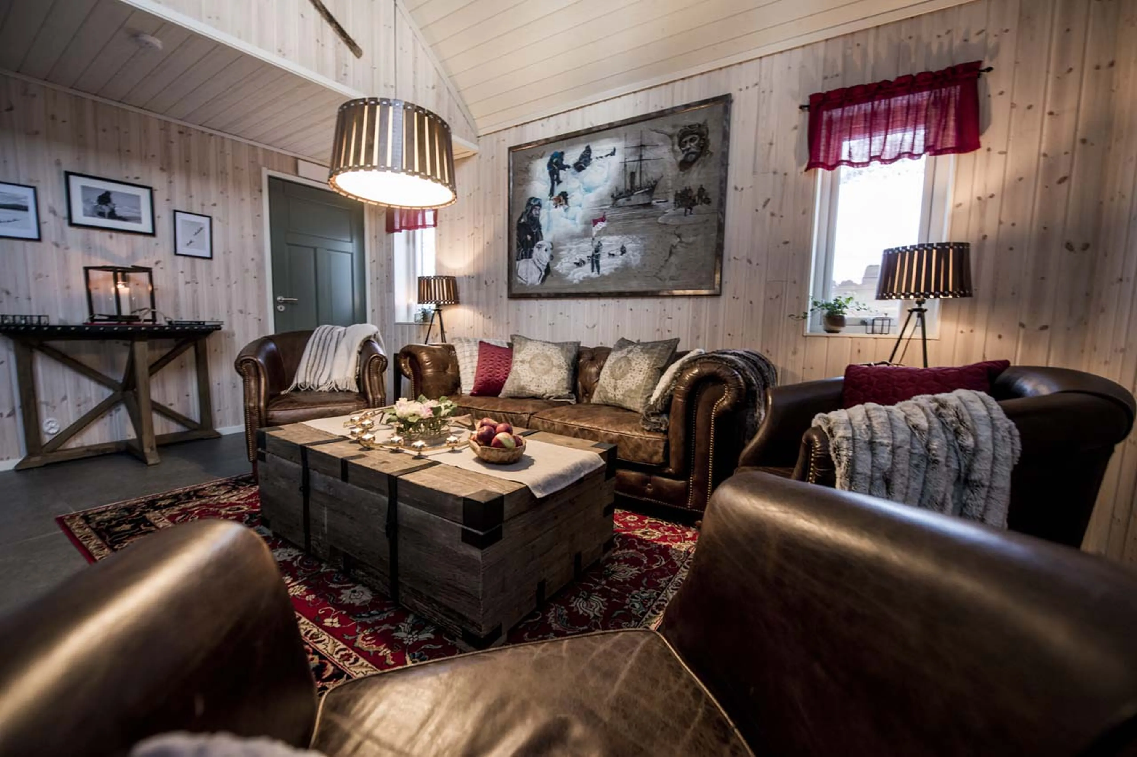 Sofas at Fjellborg Arctic Lodge in Sweden