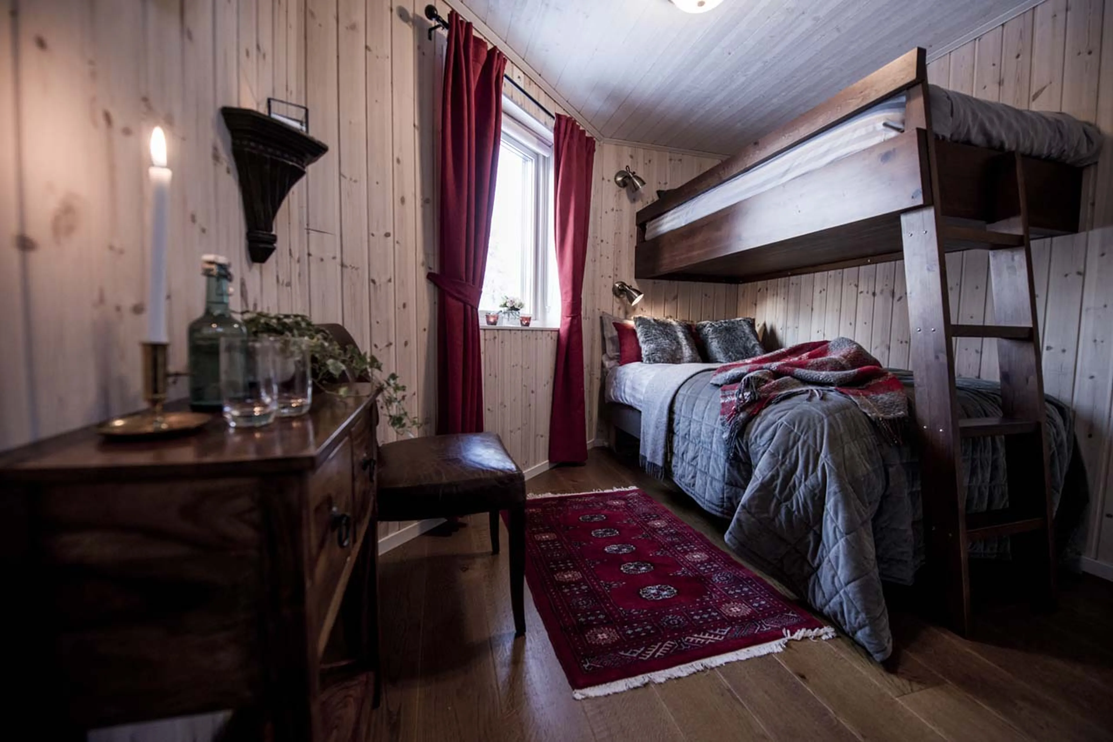 Bunk room at Fjellborg Arctic Lodge in Sweden