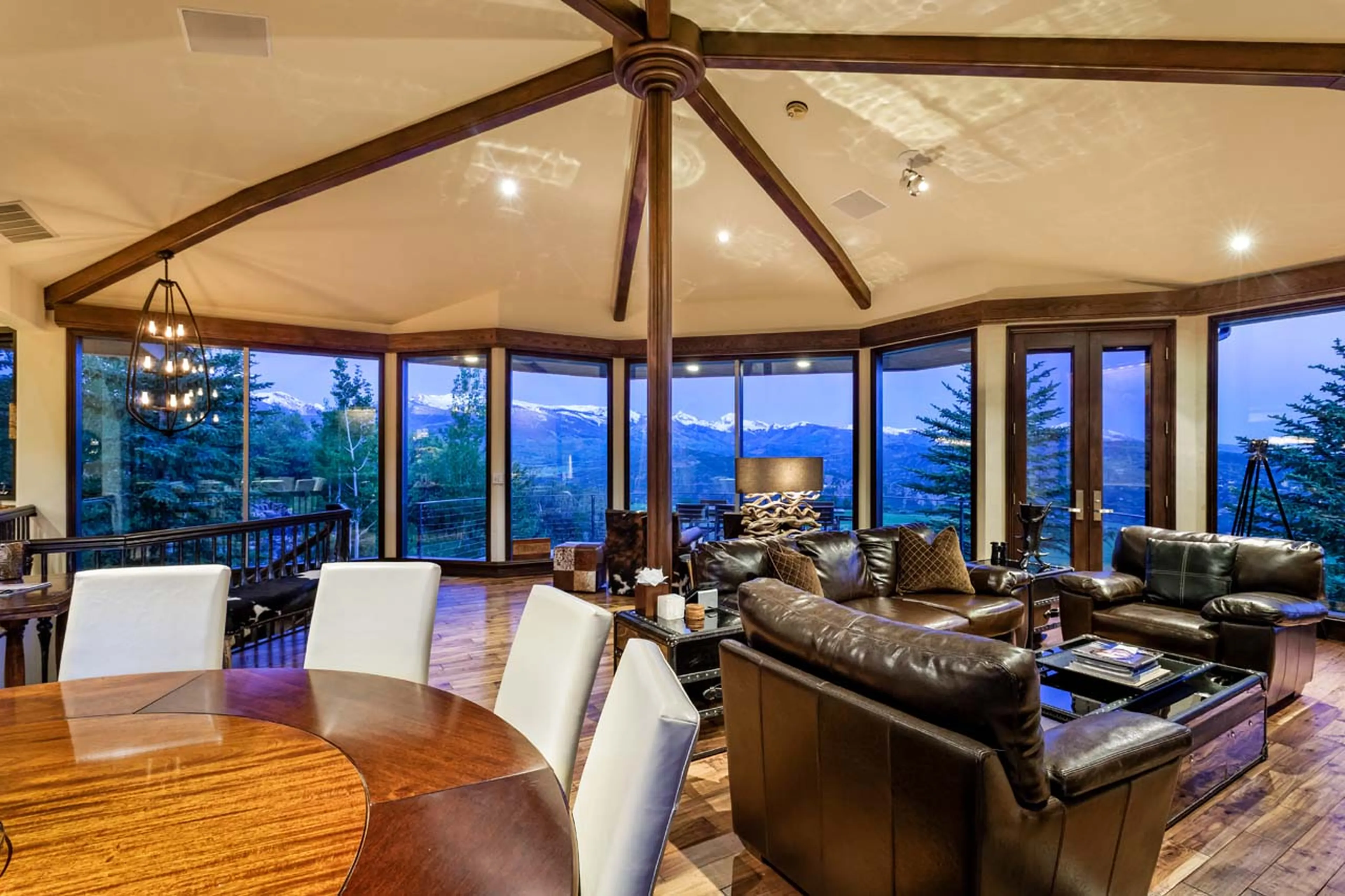 Dining table at Four Peaks Estate in Aspen