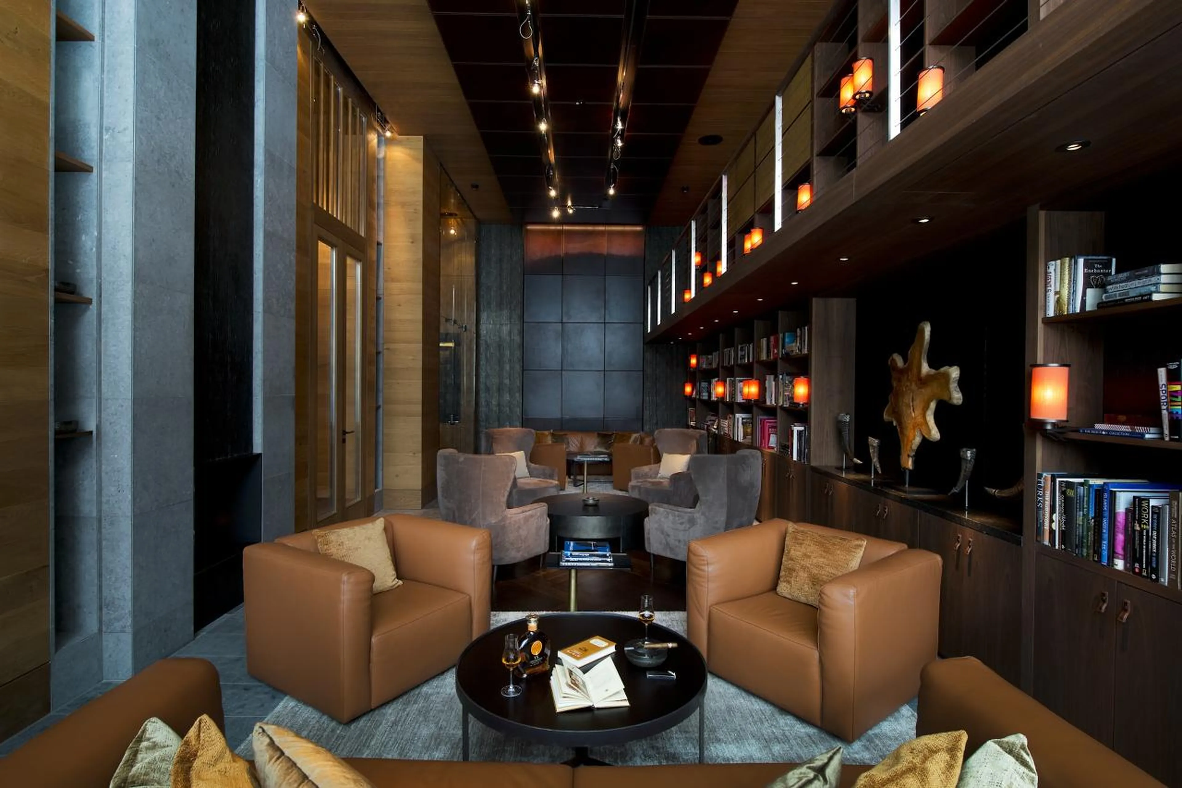Wine and cigar room in The Chedi hotel in Andermatt