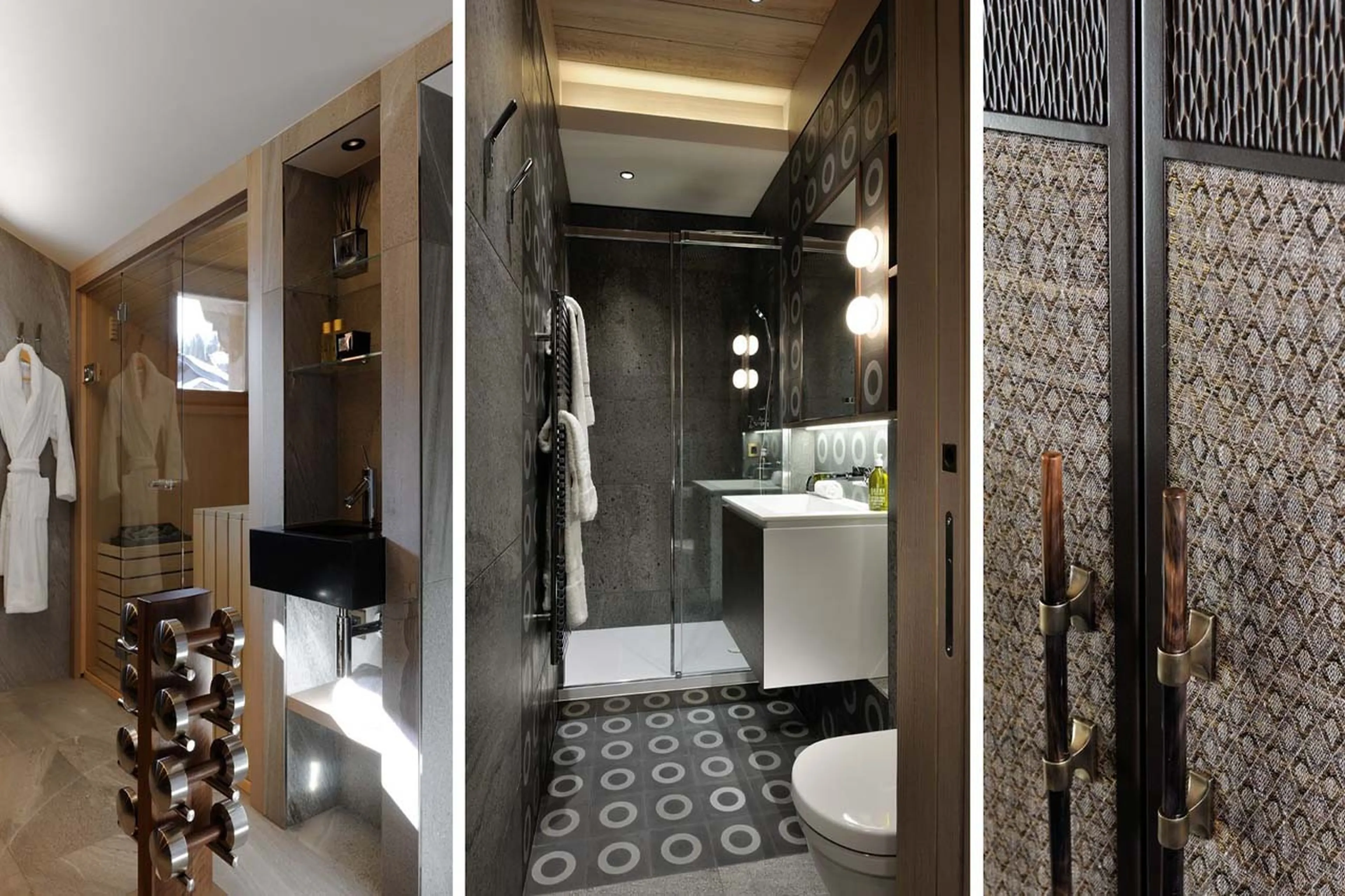 Sauna and Italian shower room at Apartment L’Empyrée 1850 in Courchevel 1850
