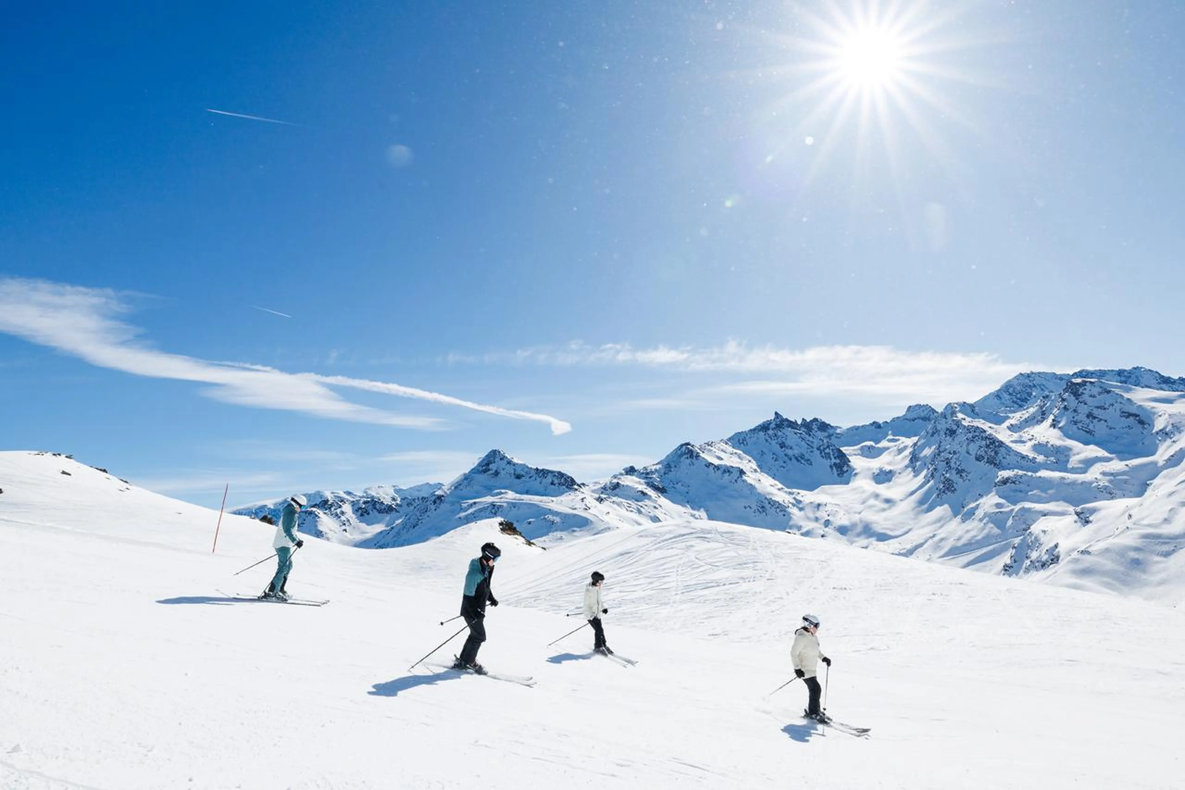 Group ski holiday in the Alps