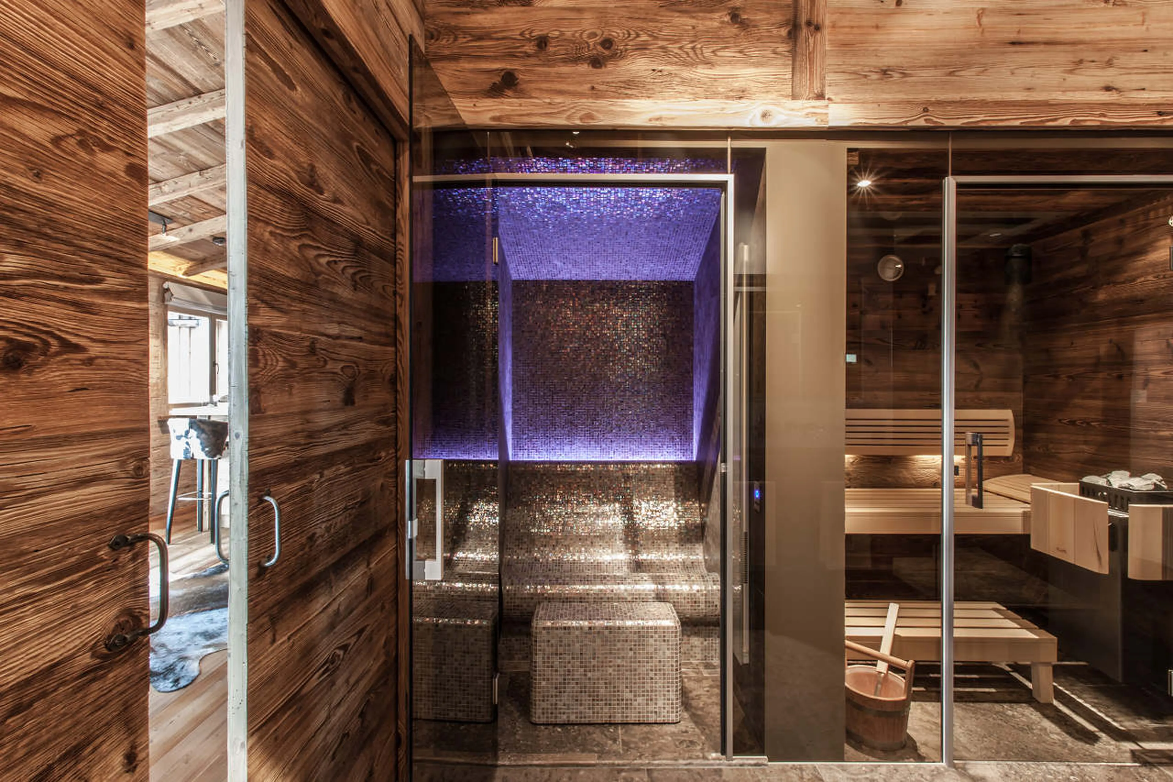 Private spa in master suite of Hahnenkamm Lodge in Kitzbuhel