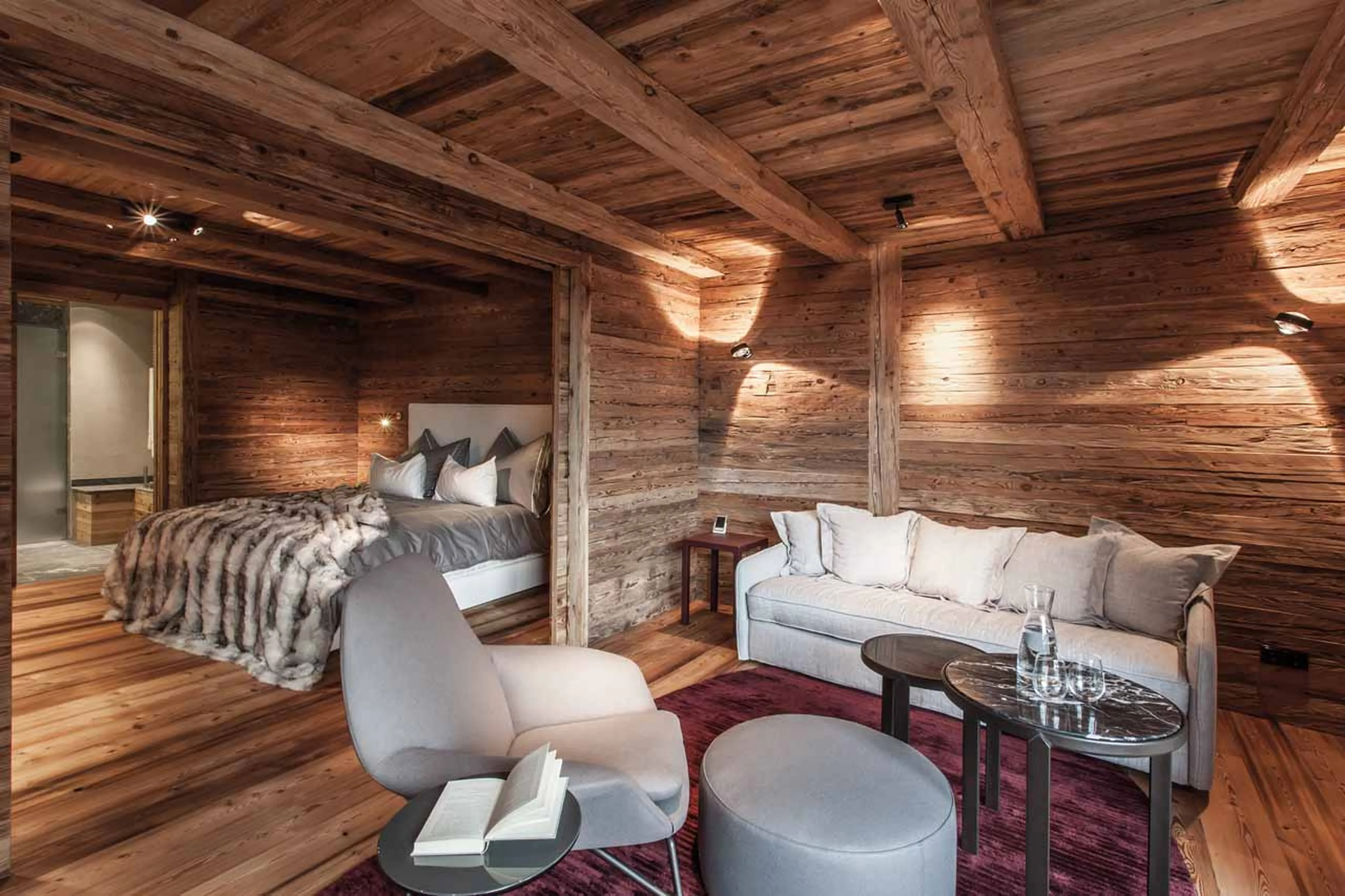 Bedroom living area at Hahnenkamm Lodge in Kitzbuhel