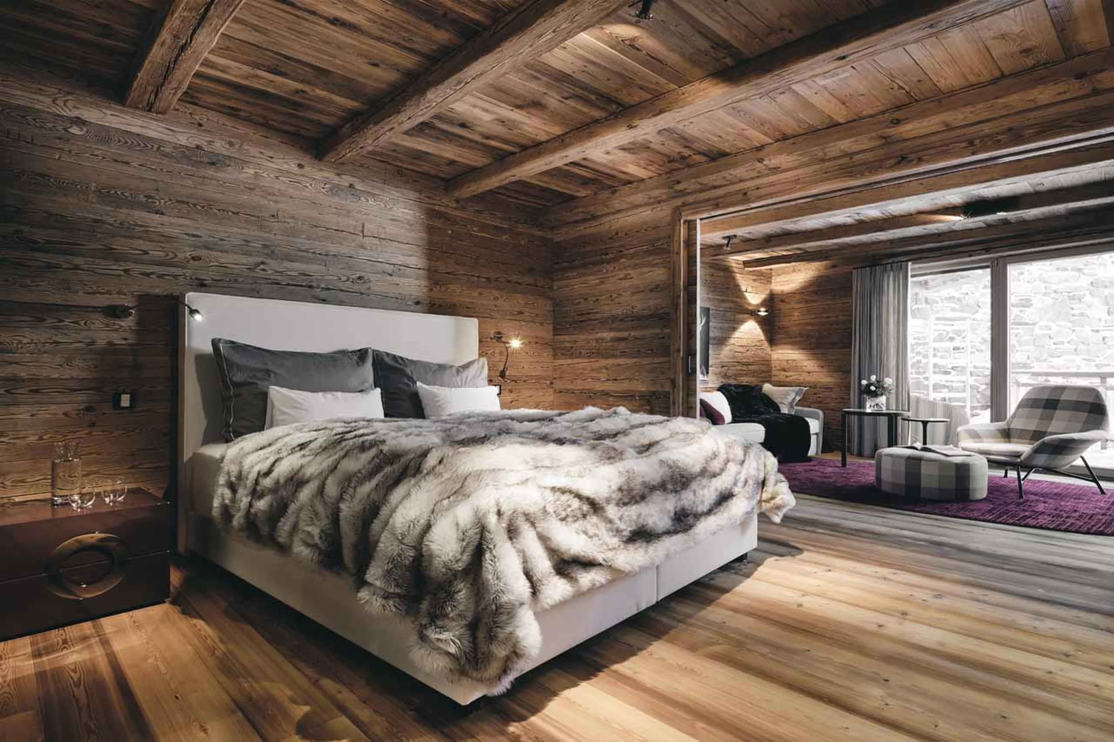 Bedroom three at Hahnenkamm Lodge in Kitzbuhel