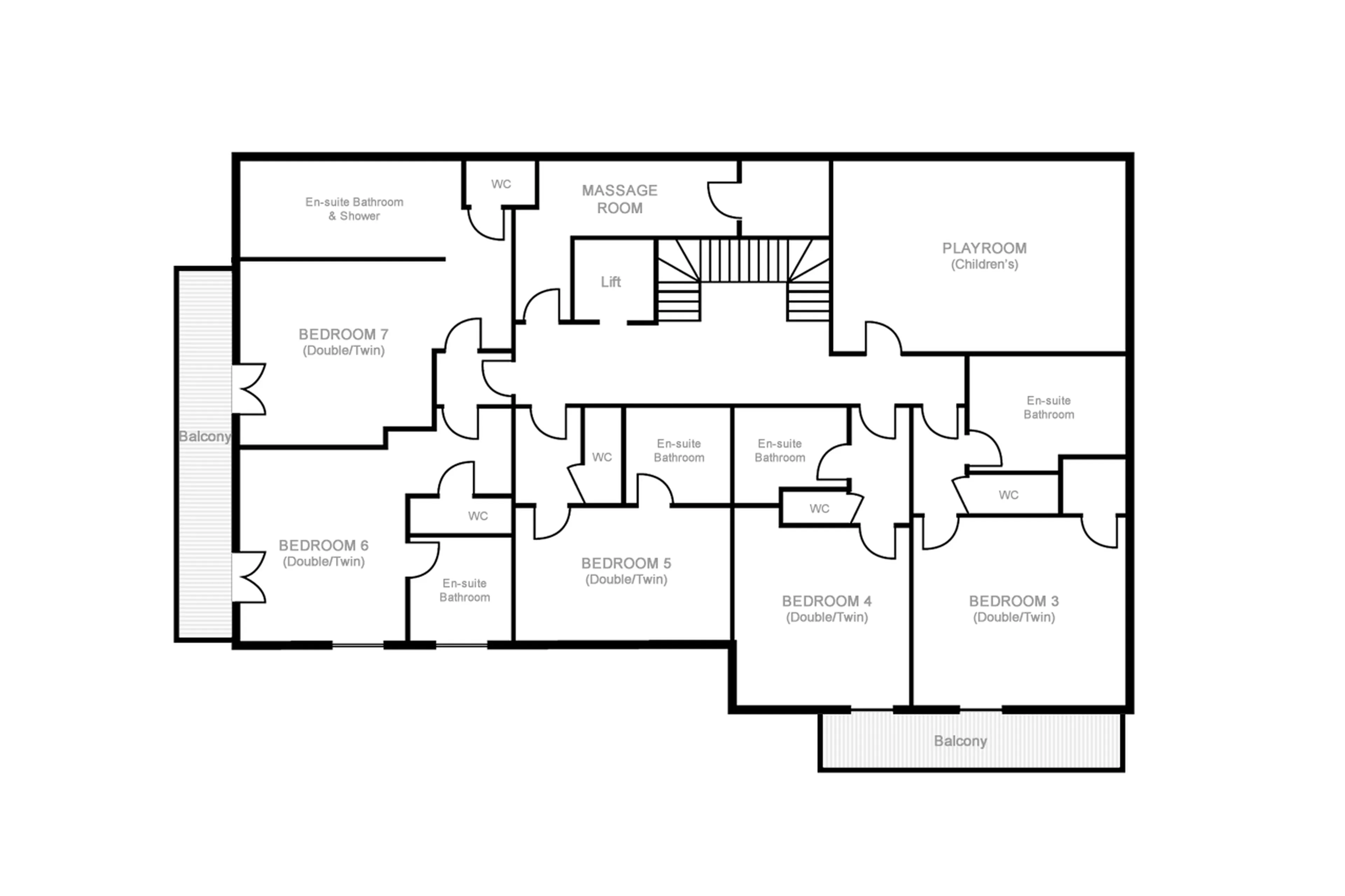 Level 1 floor plan of Chalet Le Rocher part of Hameau Alpin in Val d'Isere