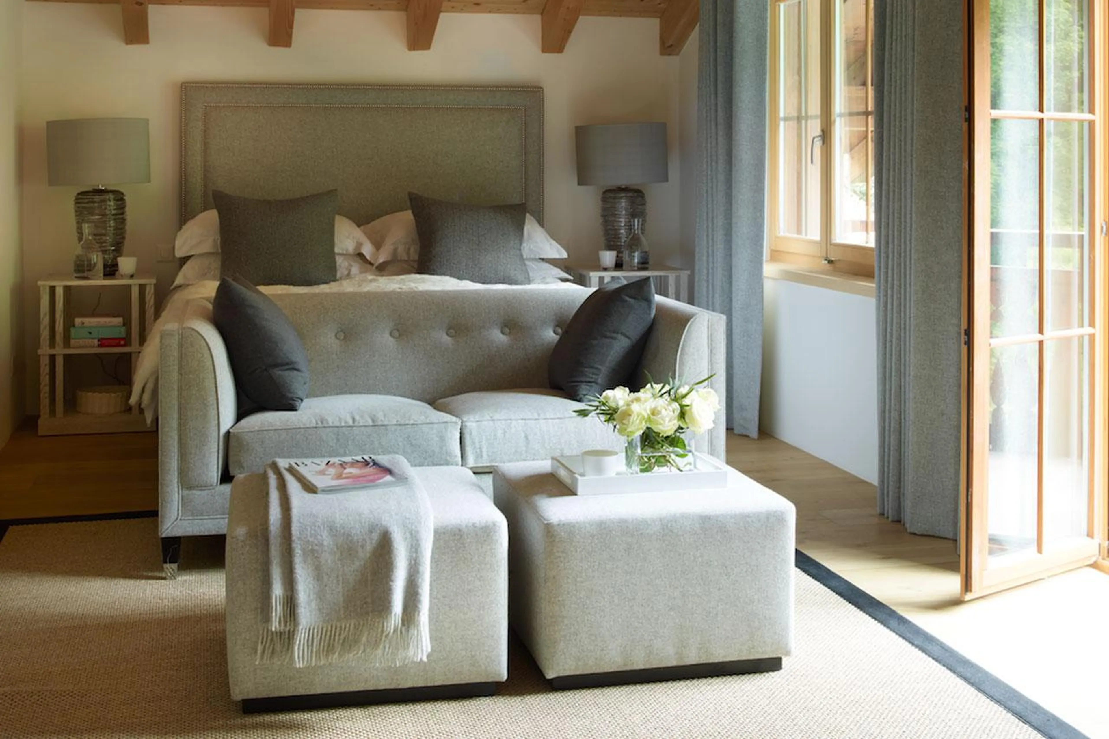 Master bedroom at Haus Alpina I in Klosters