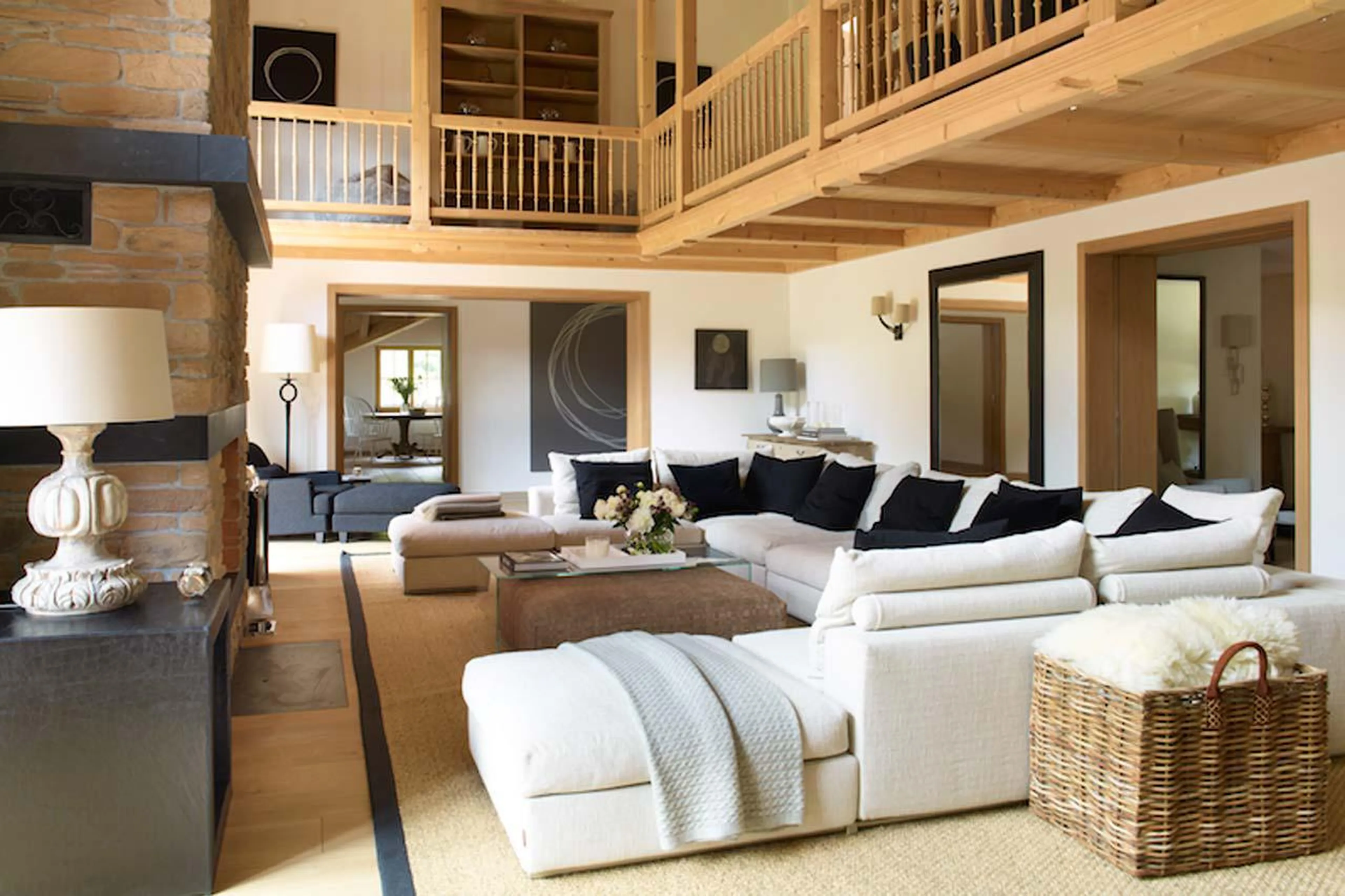 Double volume drawing room in Apartment Alpina in Klosters