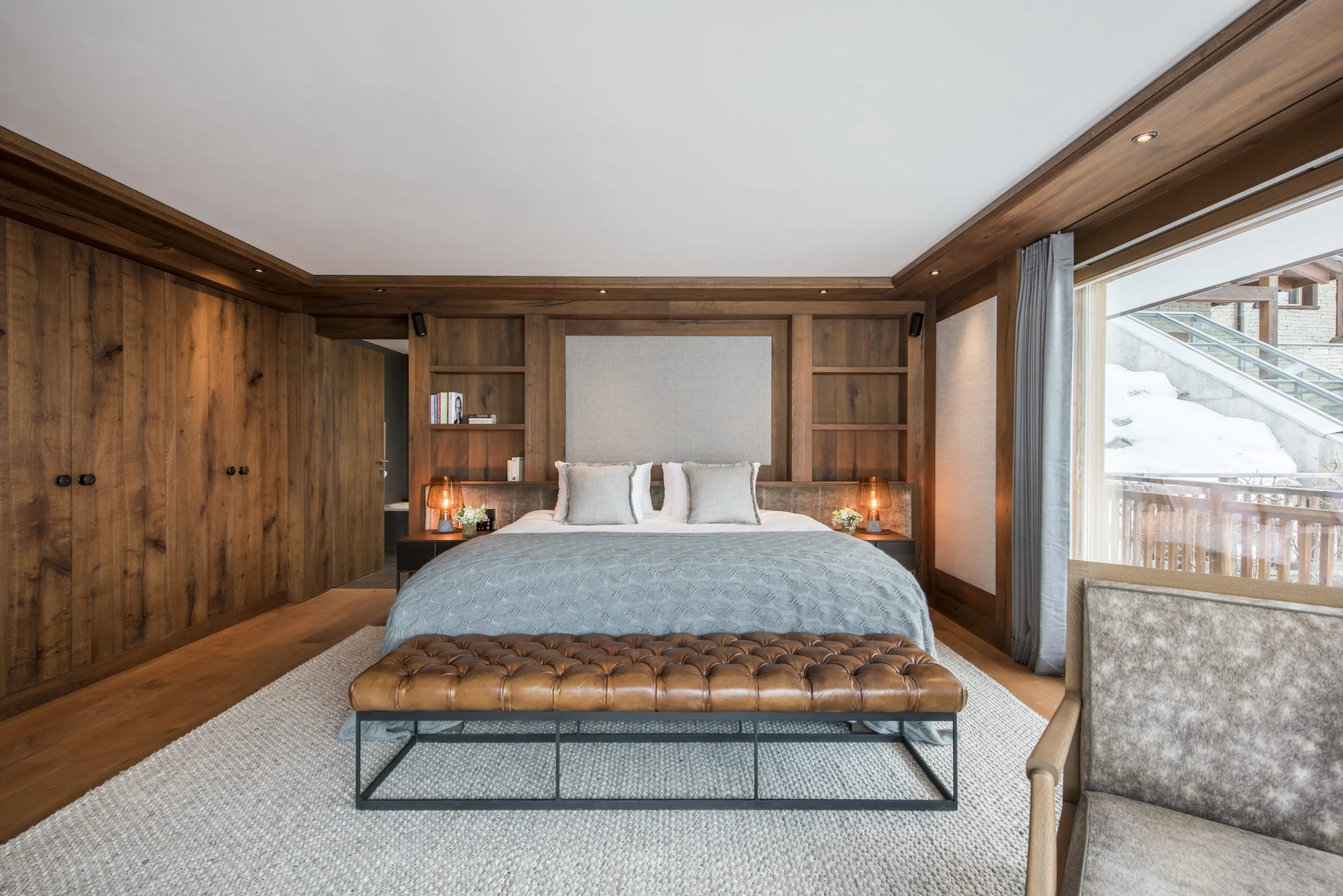 Master bedroom at Haus Leytron in Zermatt