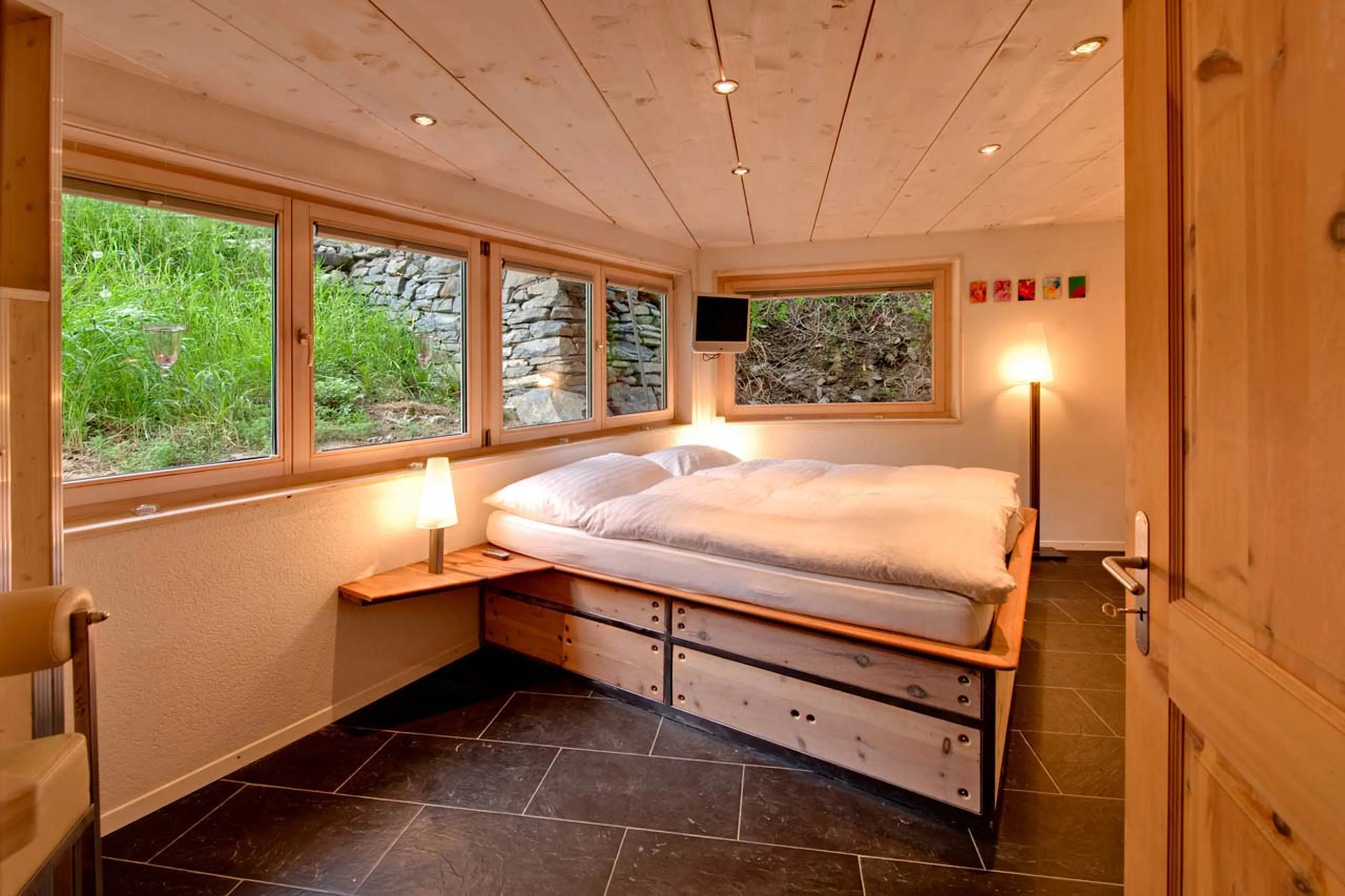 Bedroom four at Heinz Julen Penthouse in Zermatt