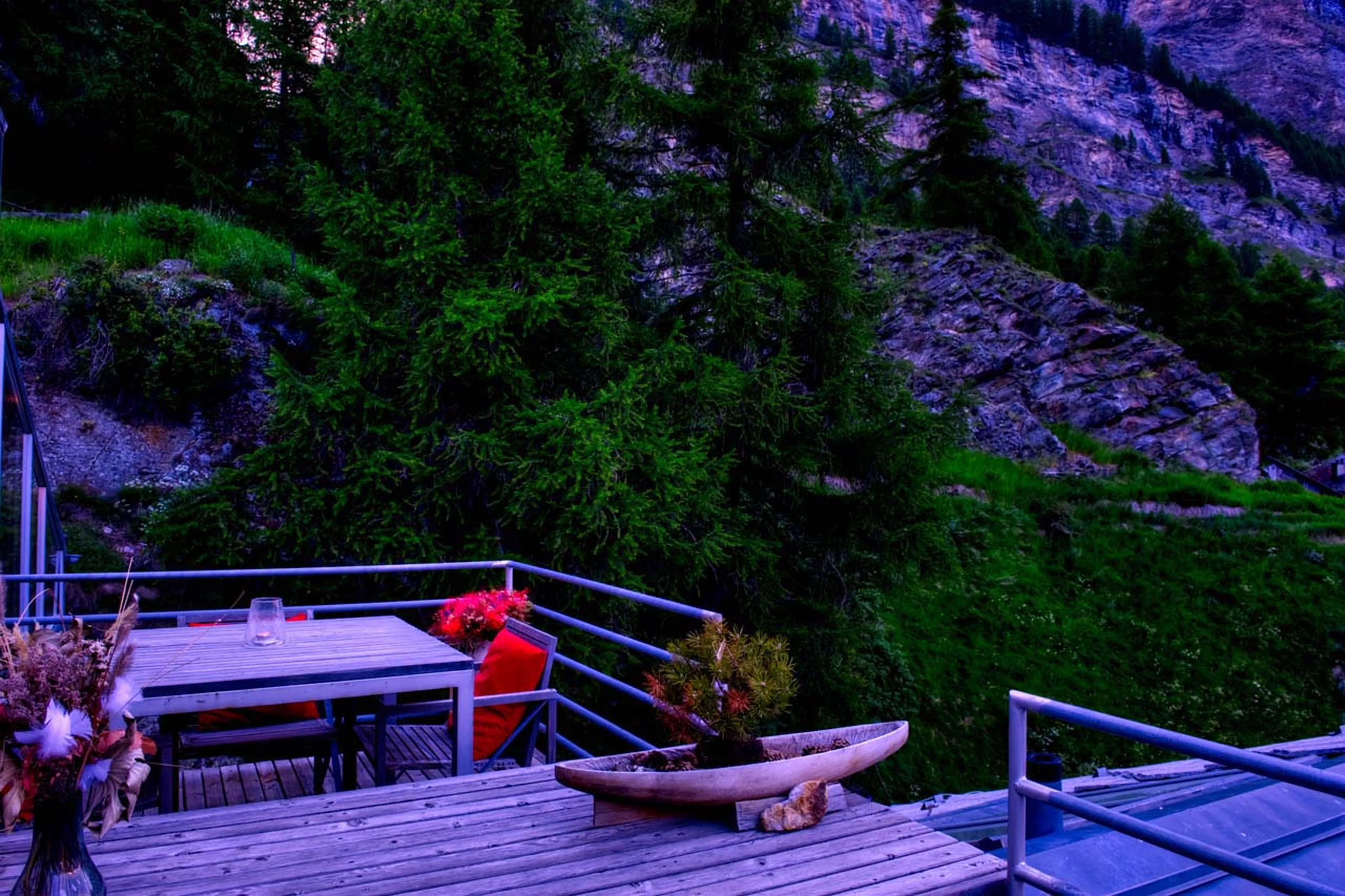 Balcony of Heinz Julen Penthouse in Zermatt