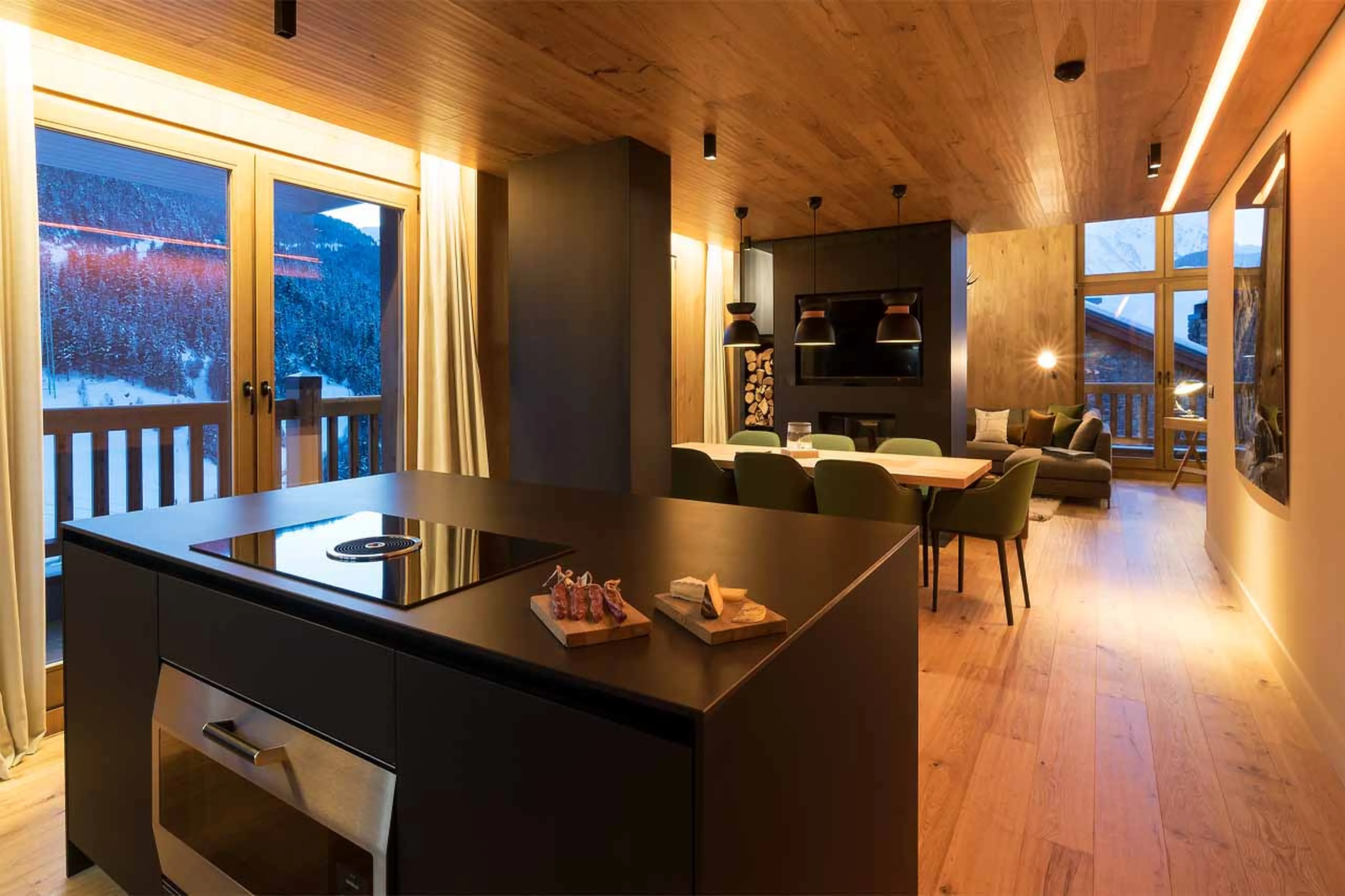 Kitchen island at  Hermitage Mountain Residence 250 in Soleu