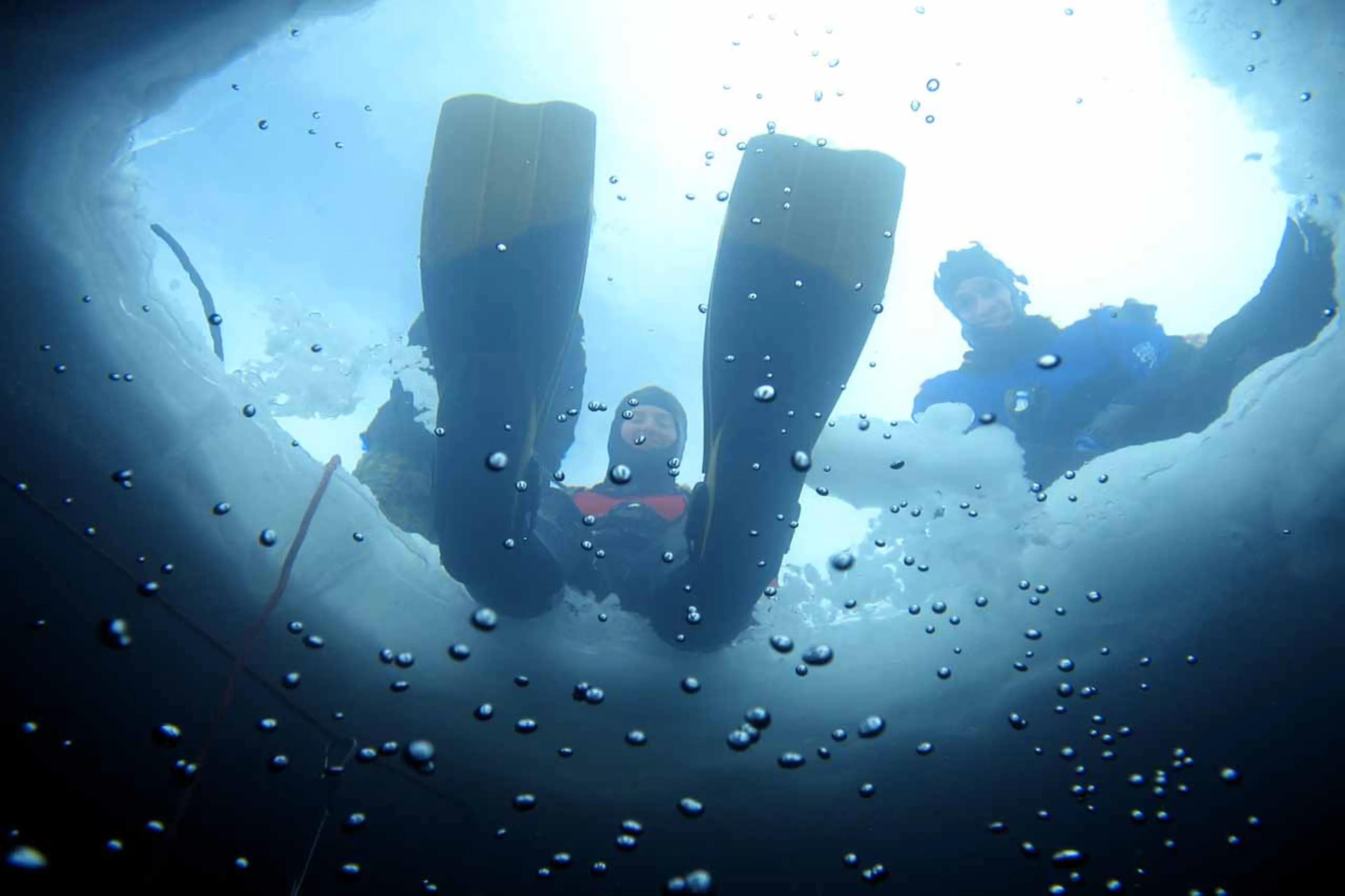 Ice diving in Tignes