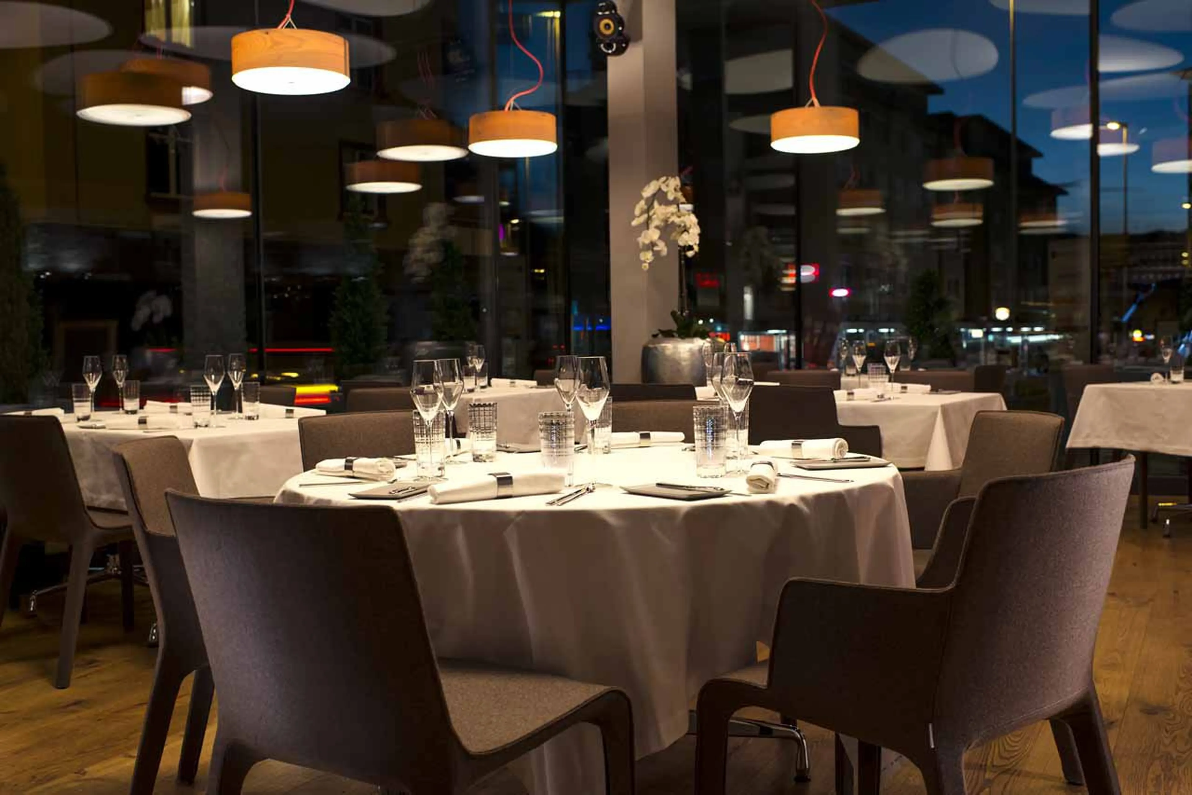 Interior of Glow restaurant in Davos