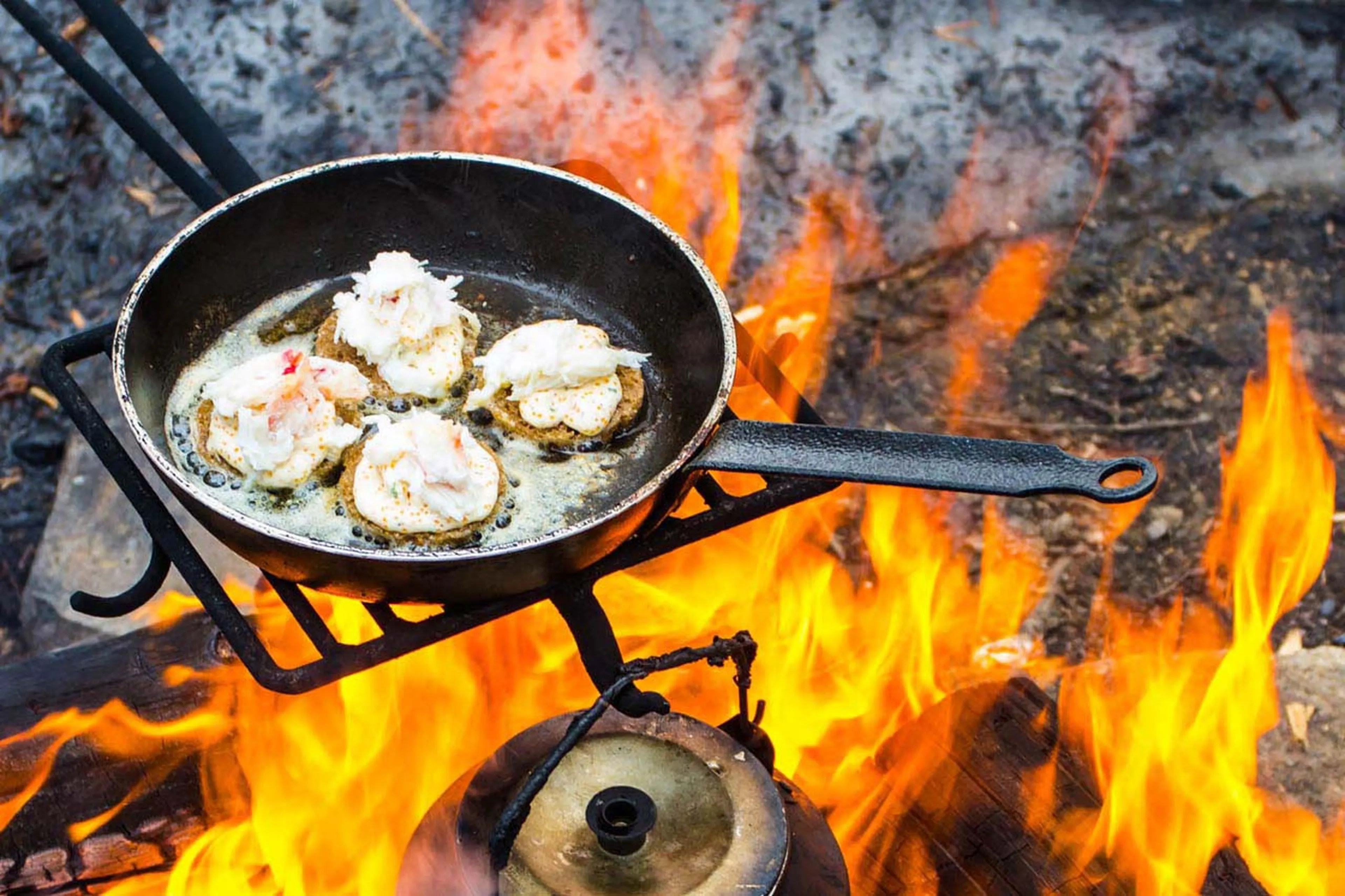 Outdoor cooking at Javri Lodge in Finland