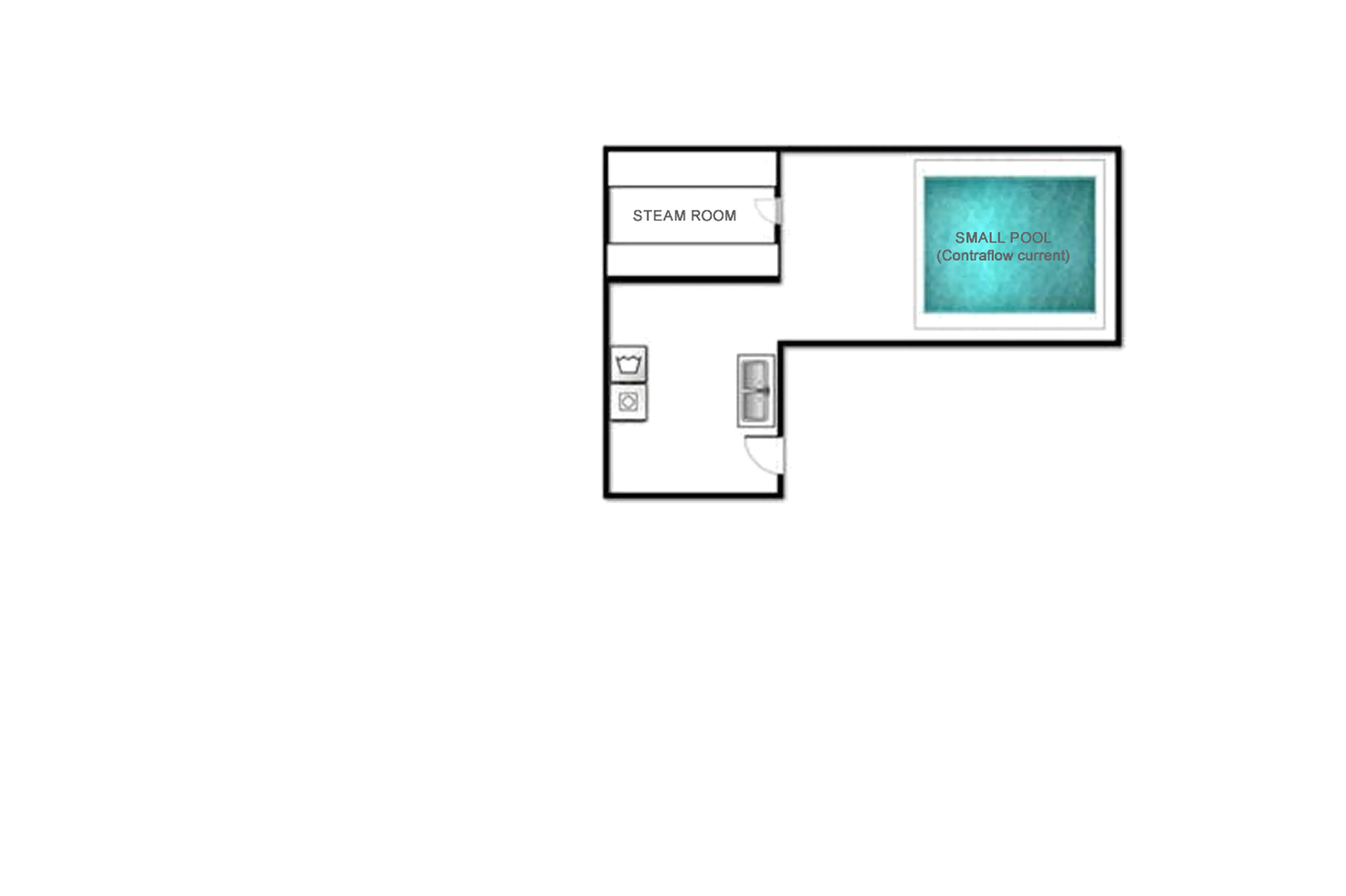Pool level floor plan of Kilco Penthouse in Val d'Isere