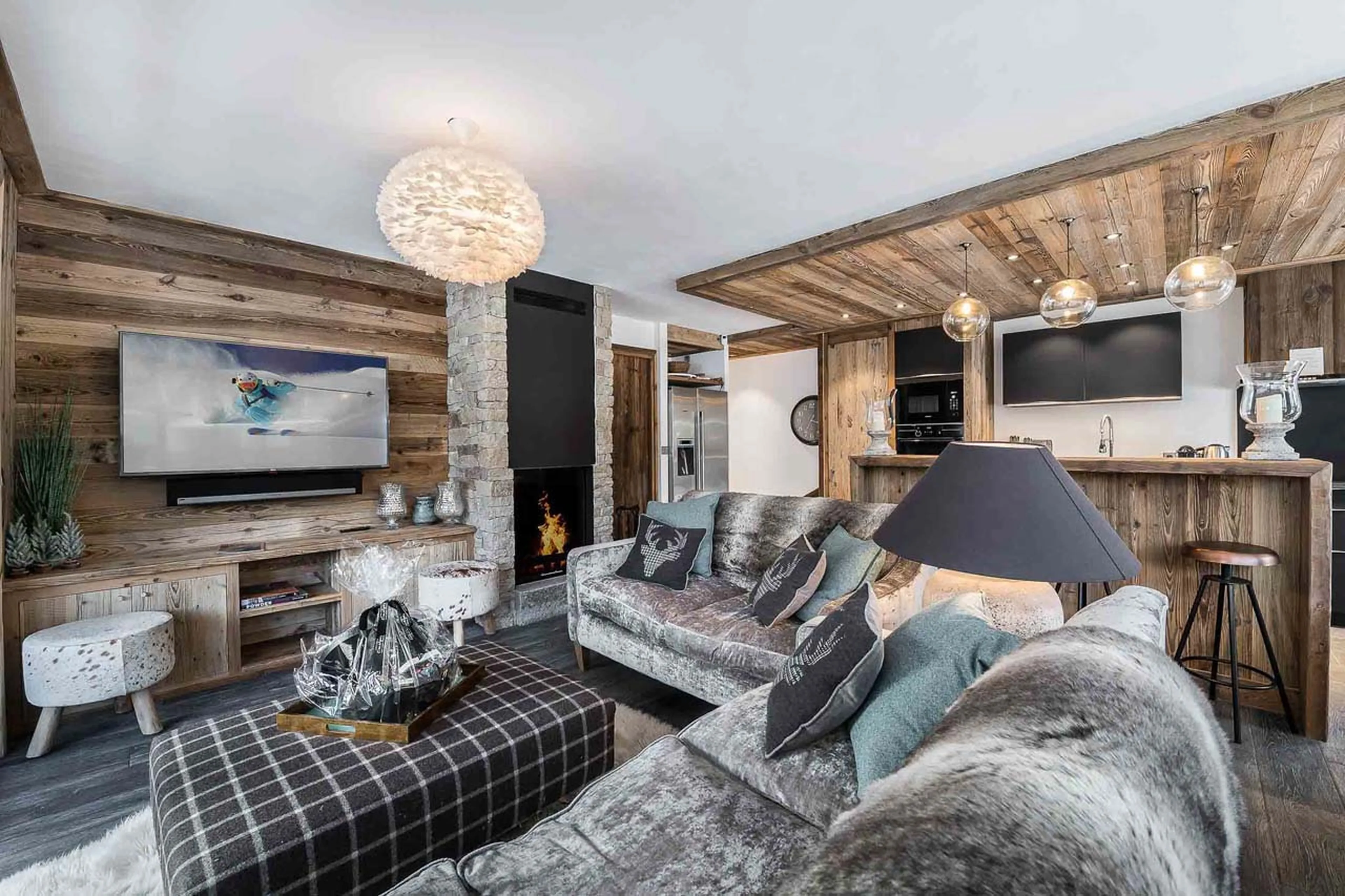 Living room of La Canadienne 2 in Val d'Isere
