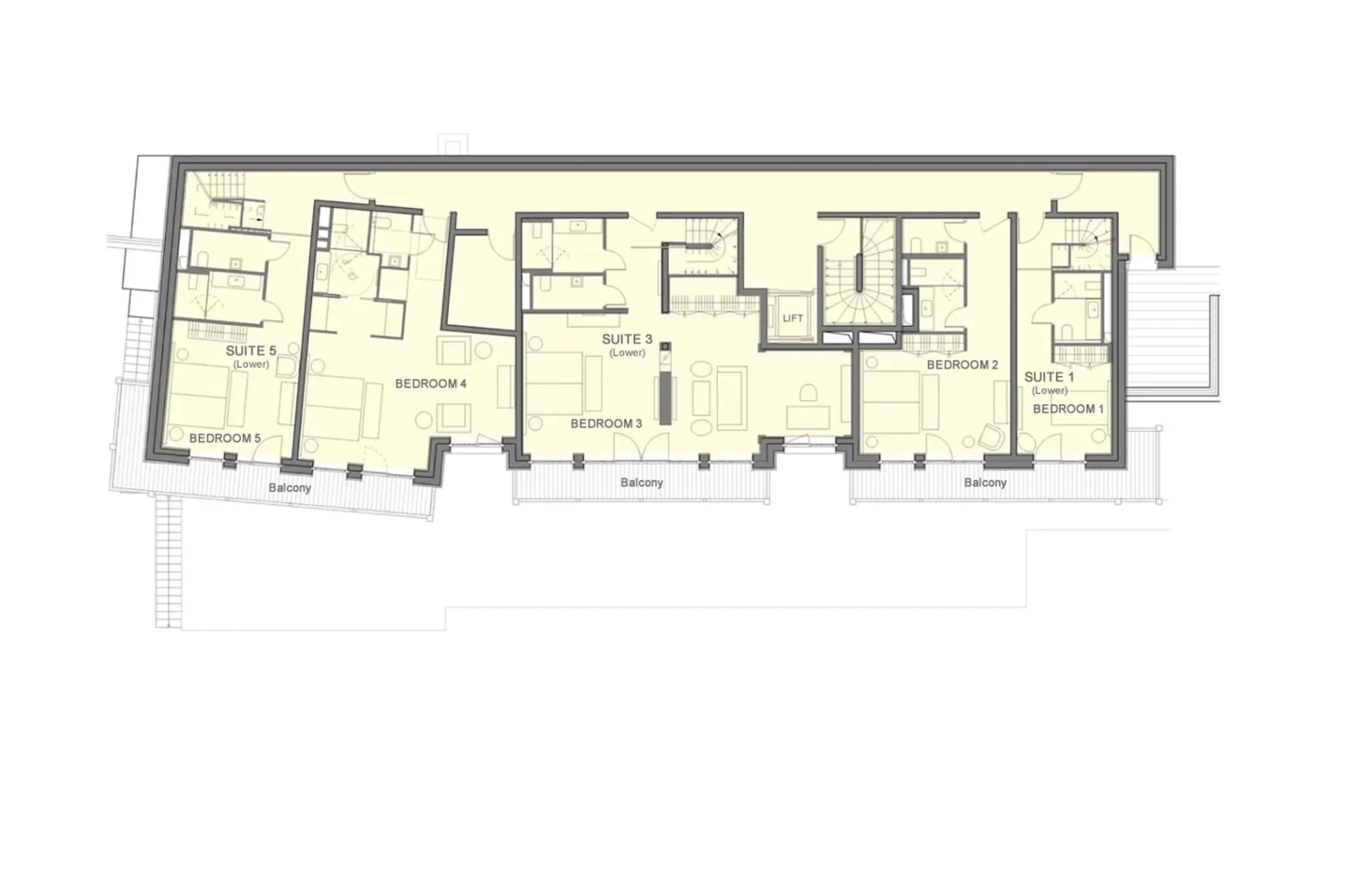Level 3 floor plan of Chalet La Datcha in Val Thorens