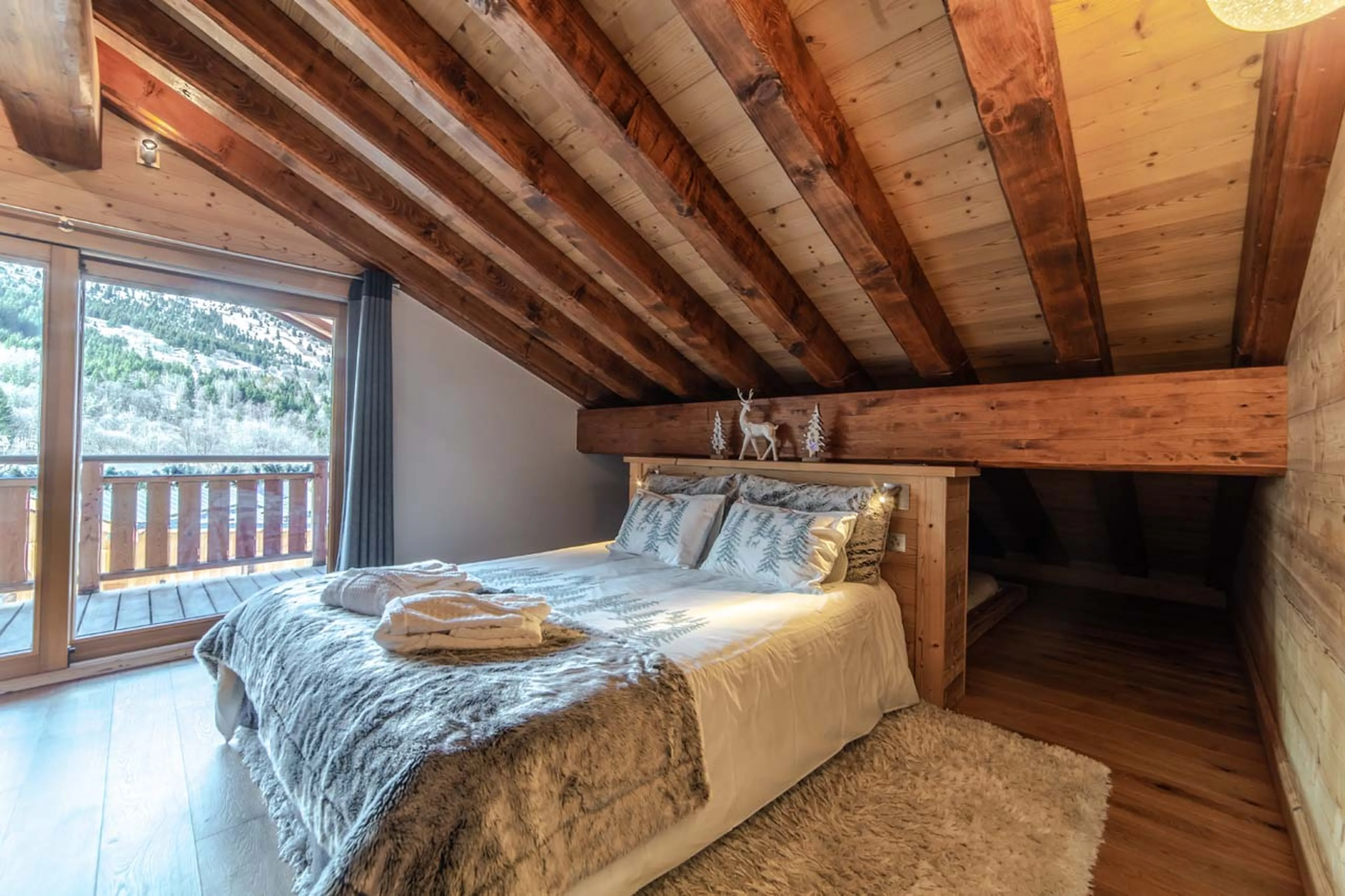 Bedroom one at La Ferme de Mon Grand Pere in Meribel