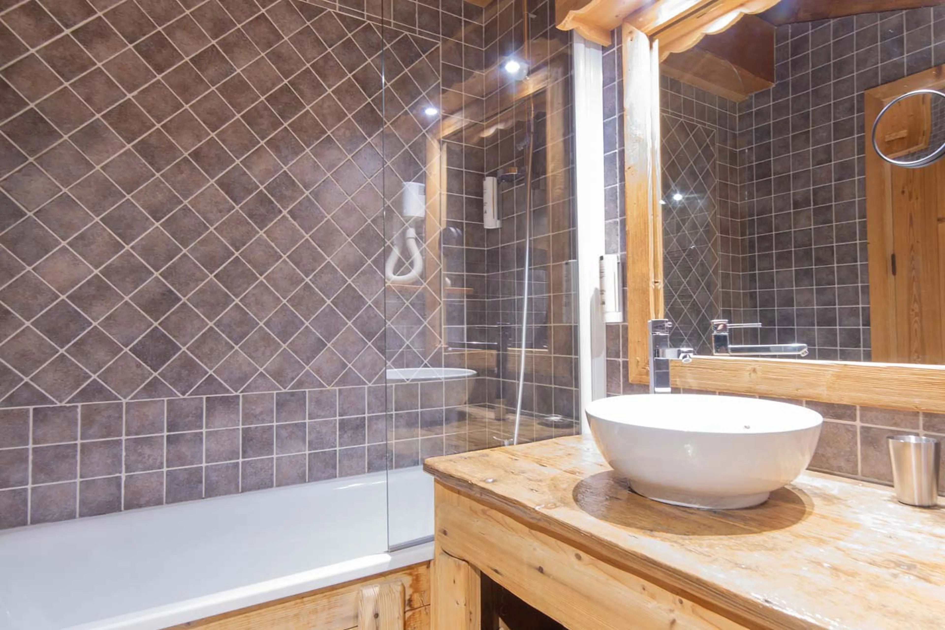 En-suite bathroom at La Ferme de Mon Grand Pere in Meribel