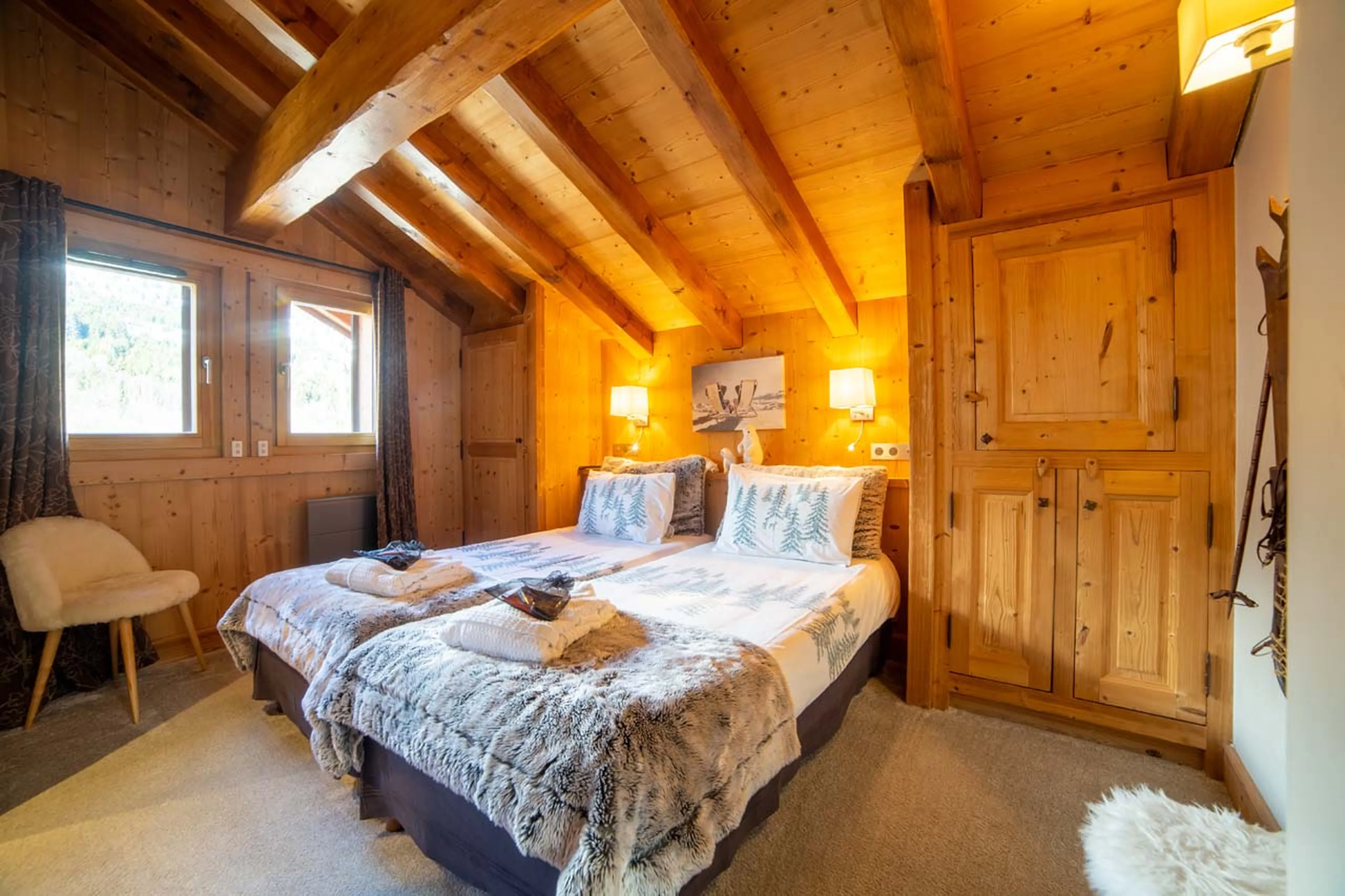 Bedroom five at La Ferme de Mon Grand Pere in Meribel