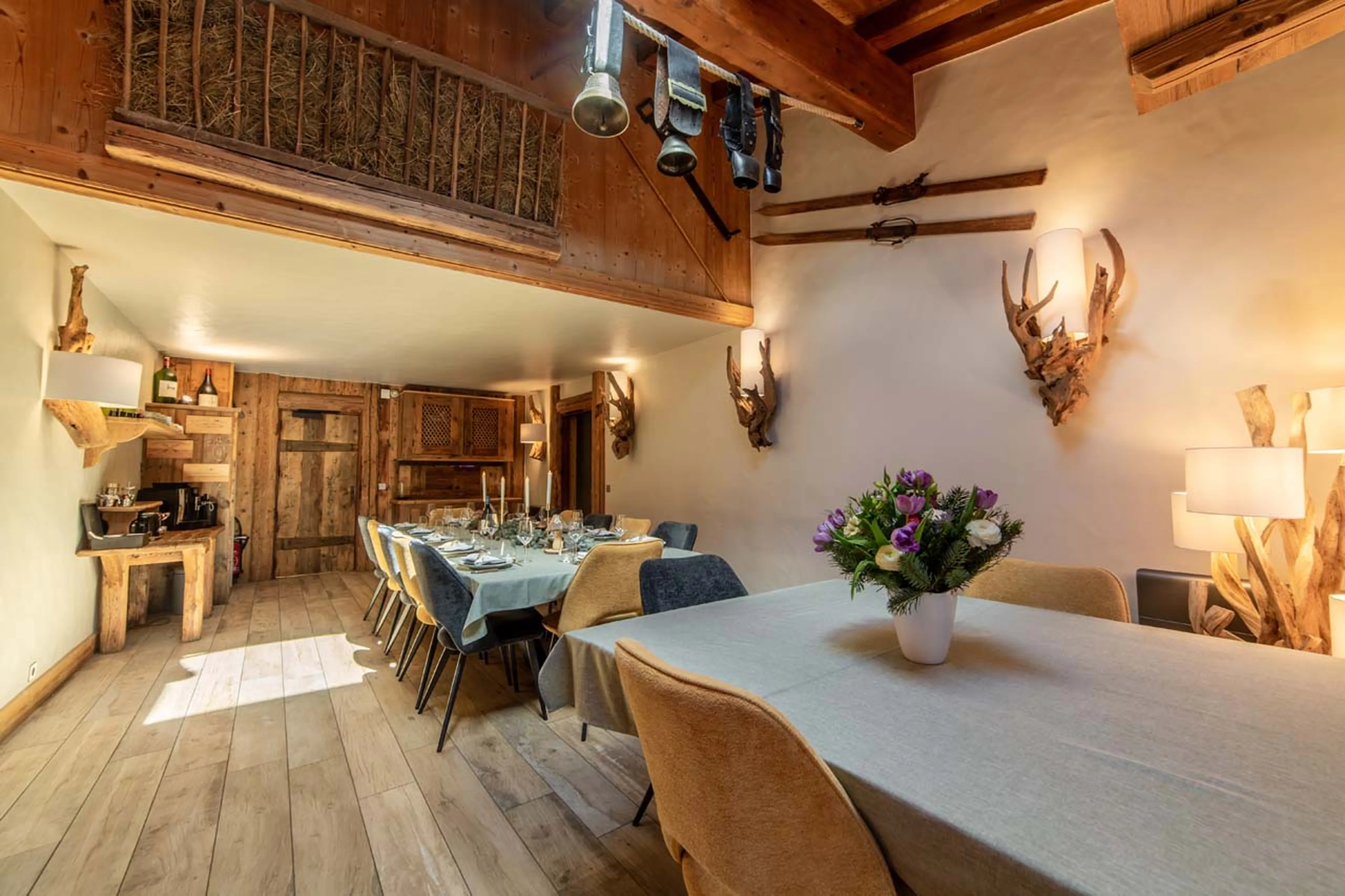 Dining area at La Ferme de Mon Grand Pere in Meribel