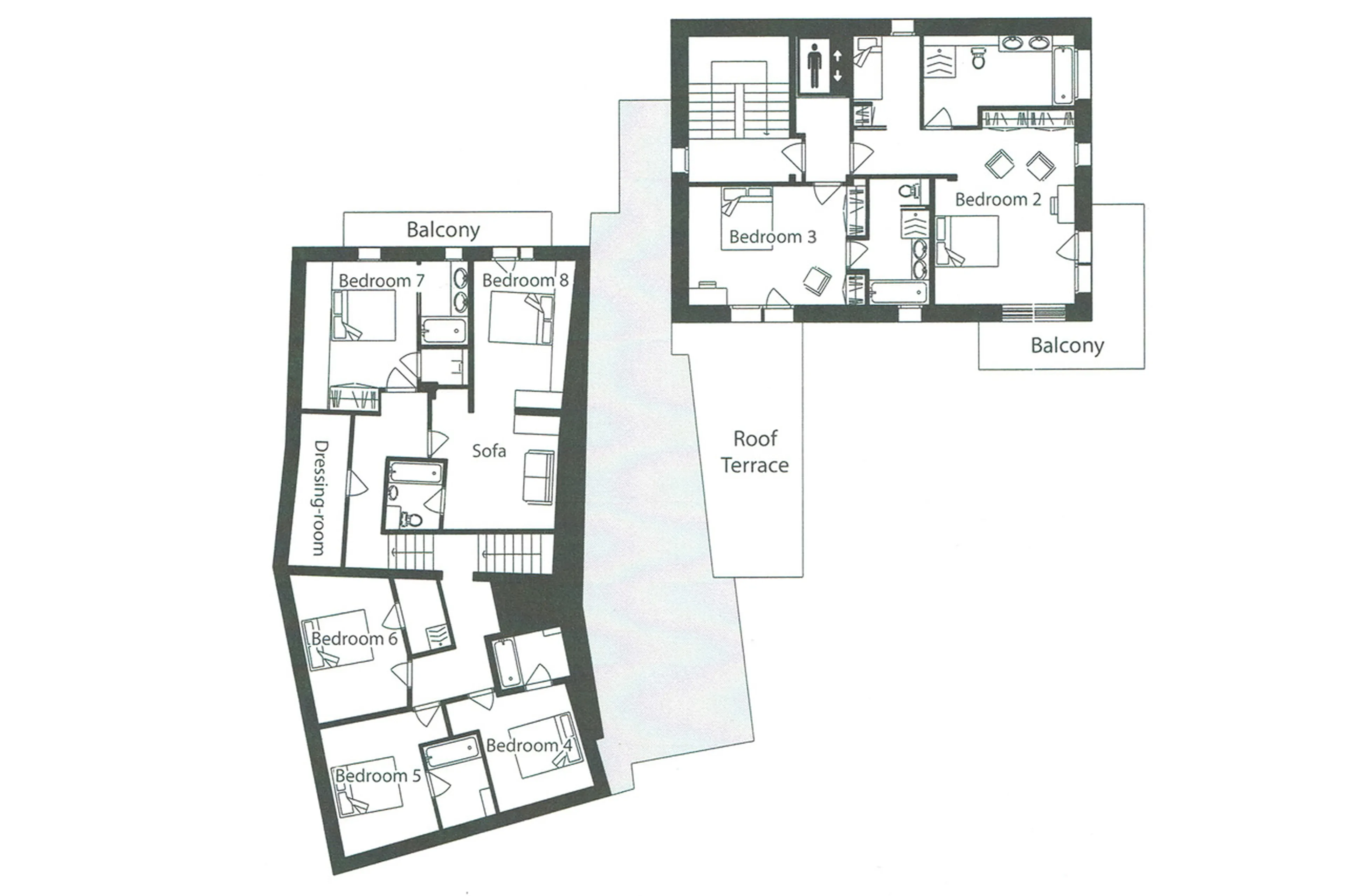Level 1 floor plan for  La Ferme de Mon Grand Pere in Meribel