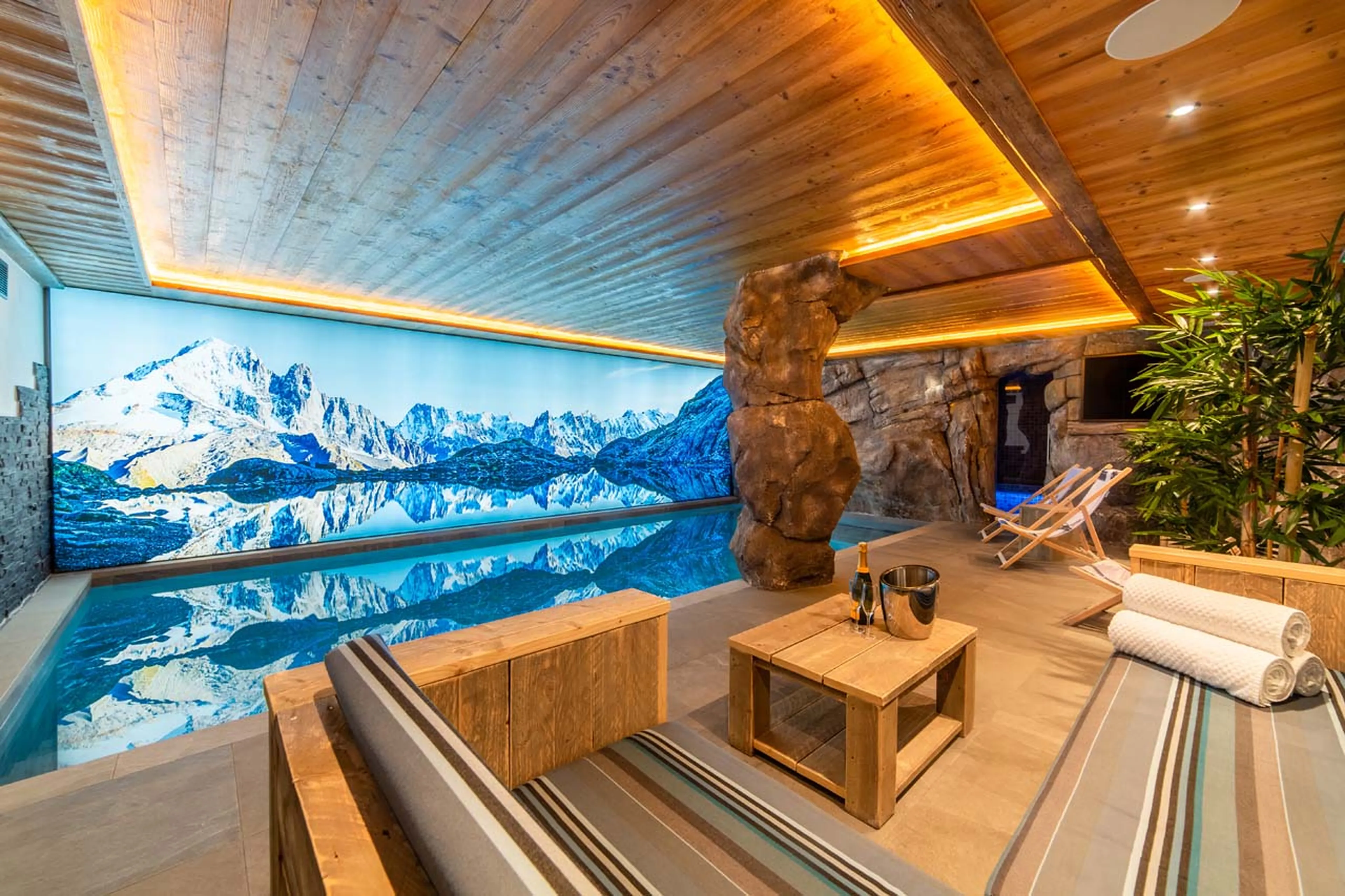 Stunning backdrop at La Ferme de Mon Grand Pere in Meribel