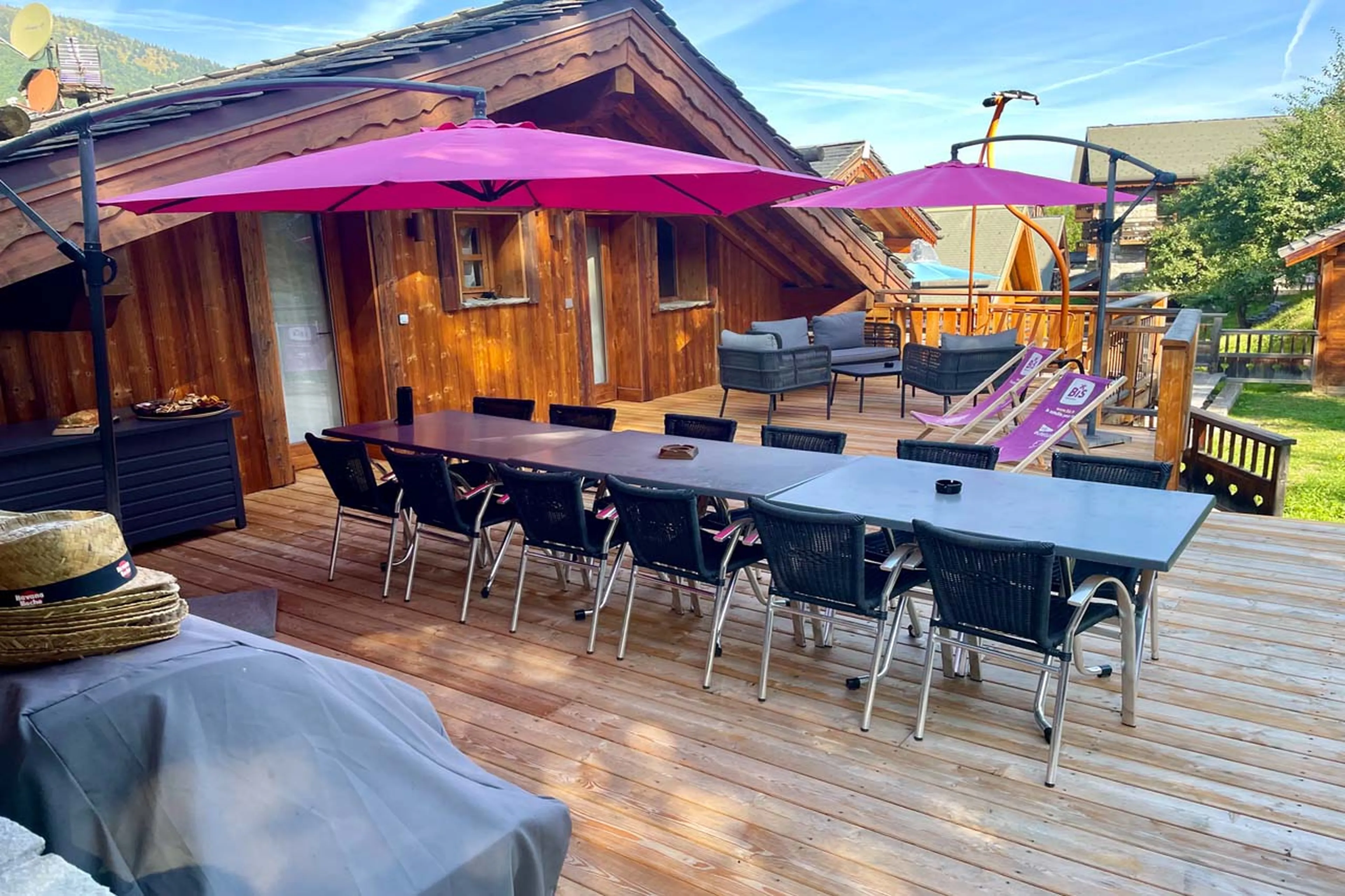 Terrace at La Ferme de Mon Grand Pere in Meribel