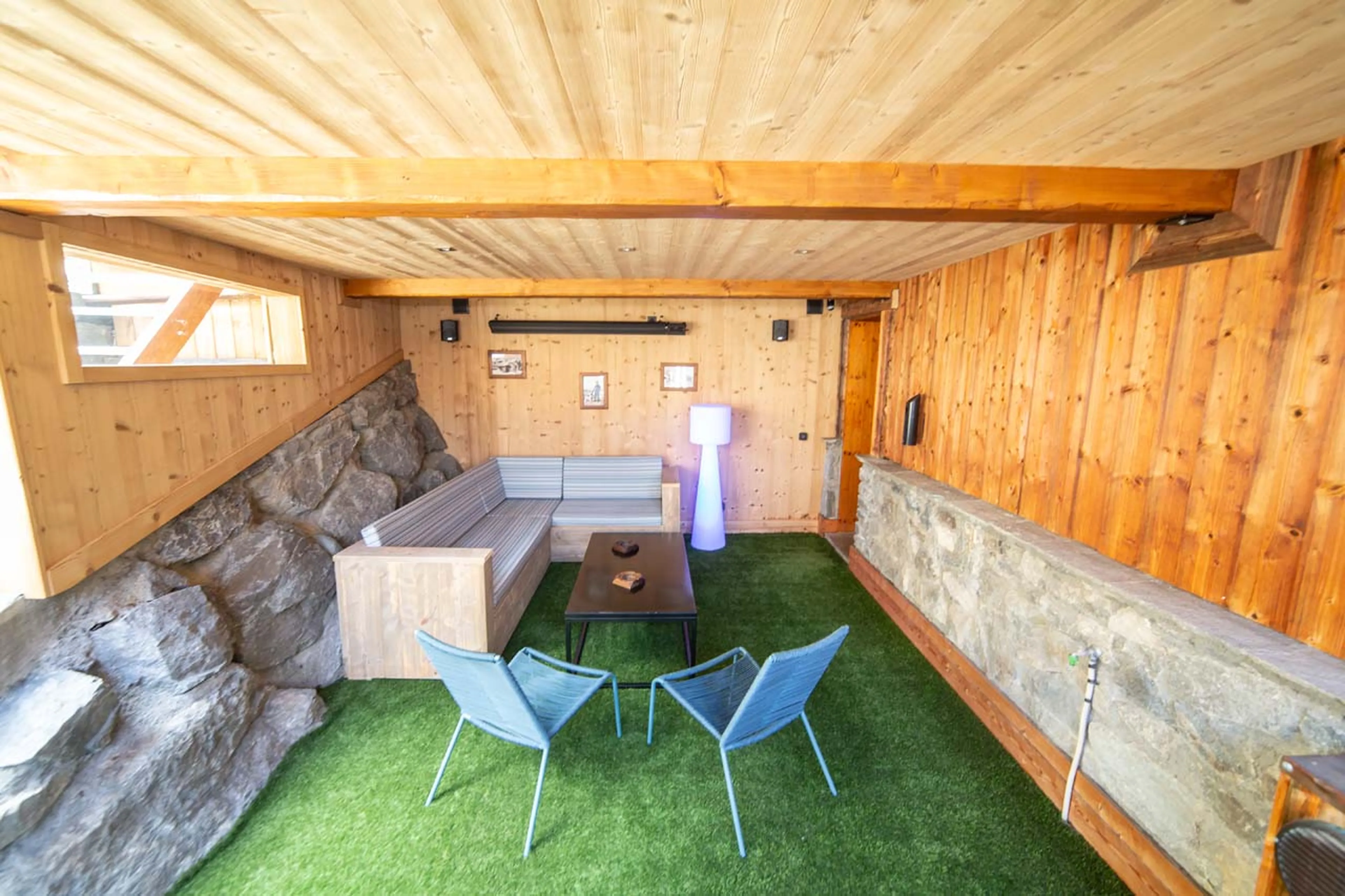 Terrace at La Ferme de Mon Grand Pere in Meribel