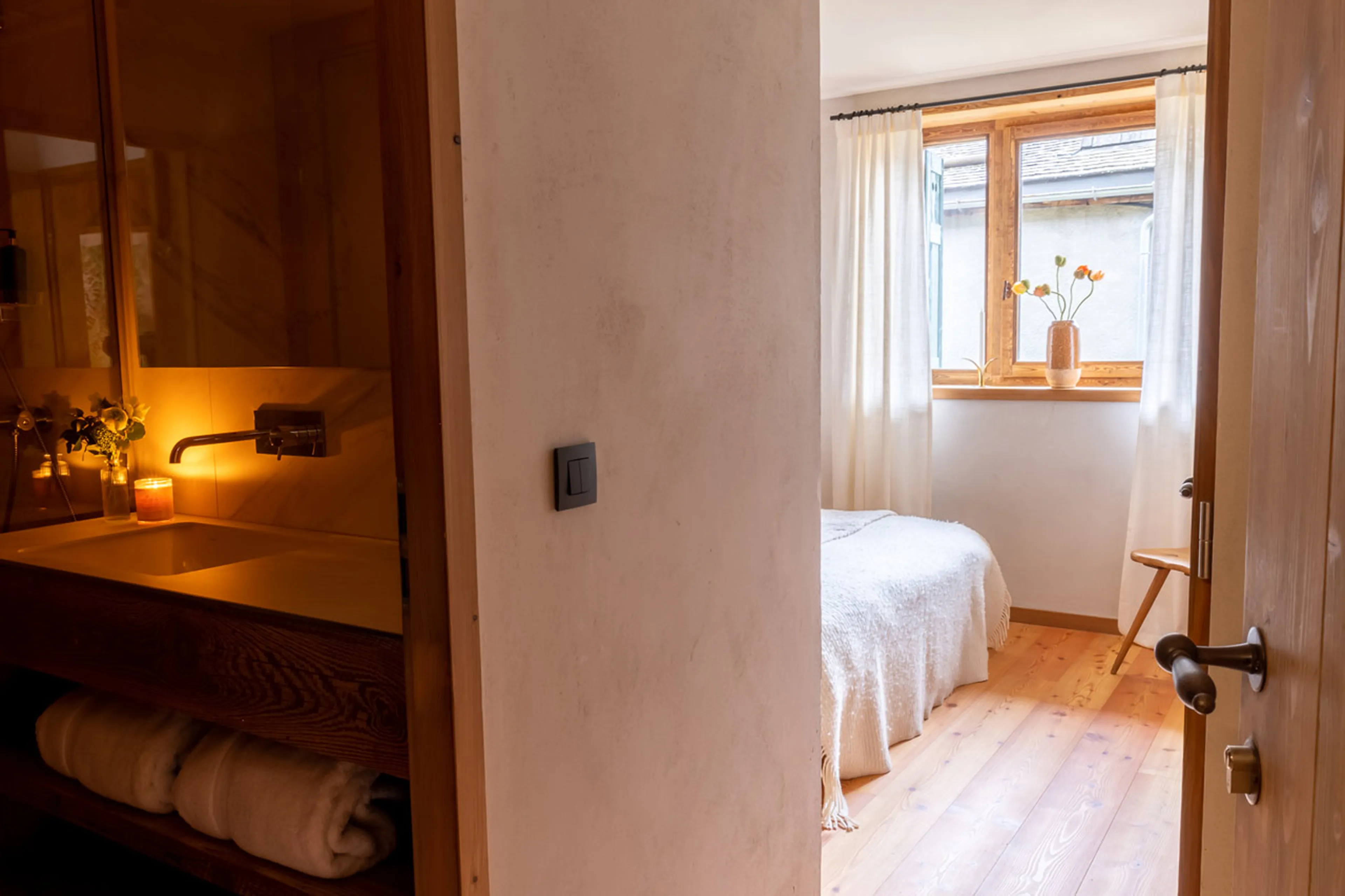 Entrance to bedroom two in La Ferme des Frasserands, Chamonix