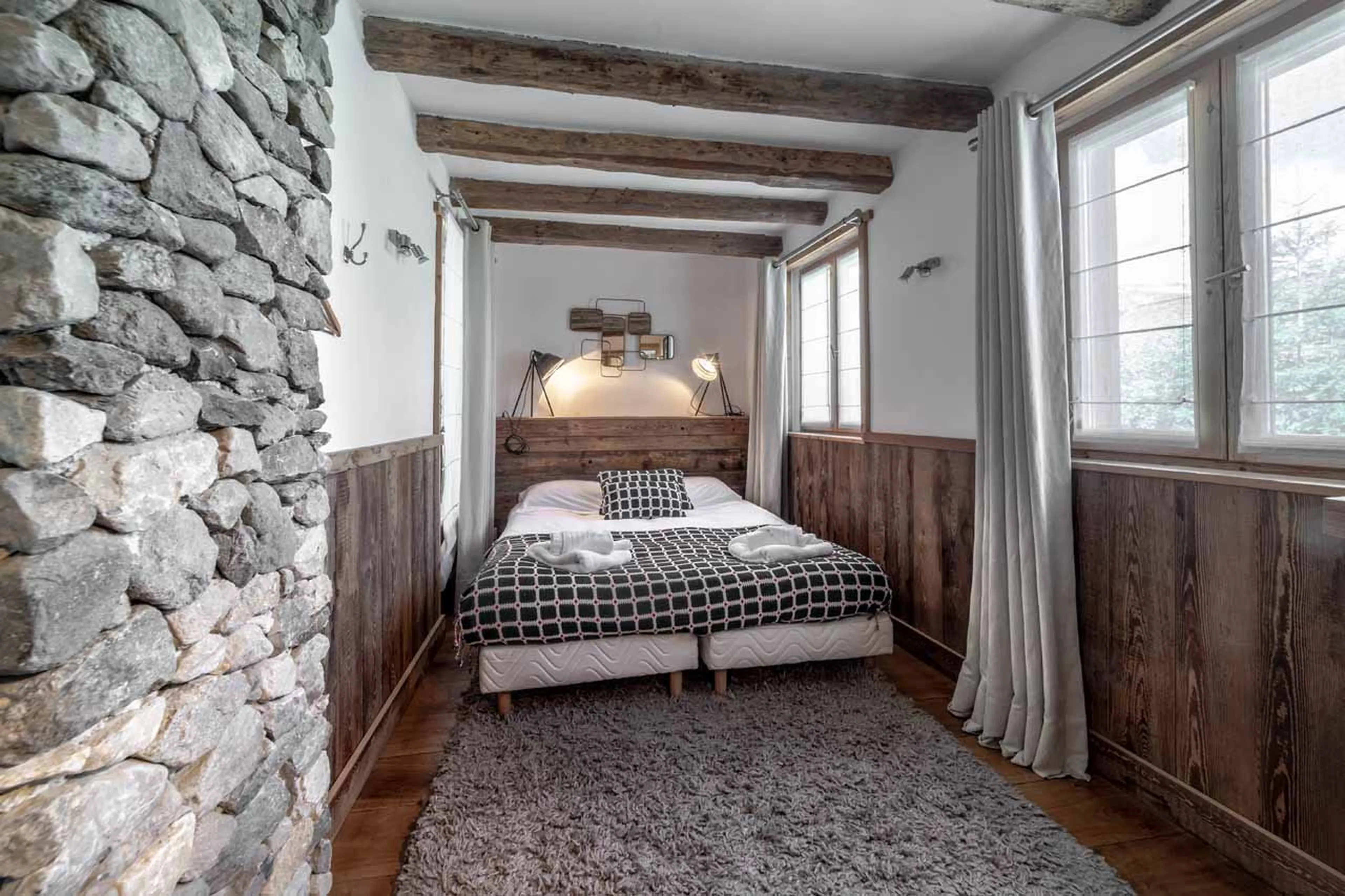 Bedroom four at Chalet La Grange de Meribel in Meribel