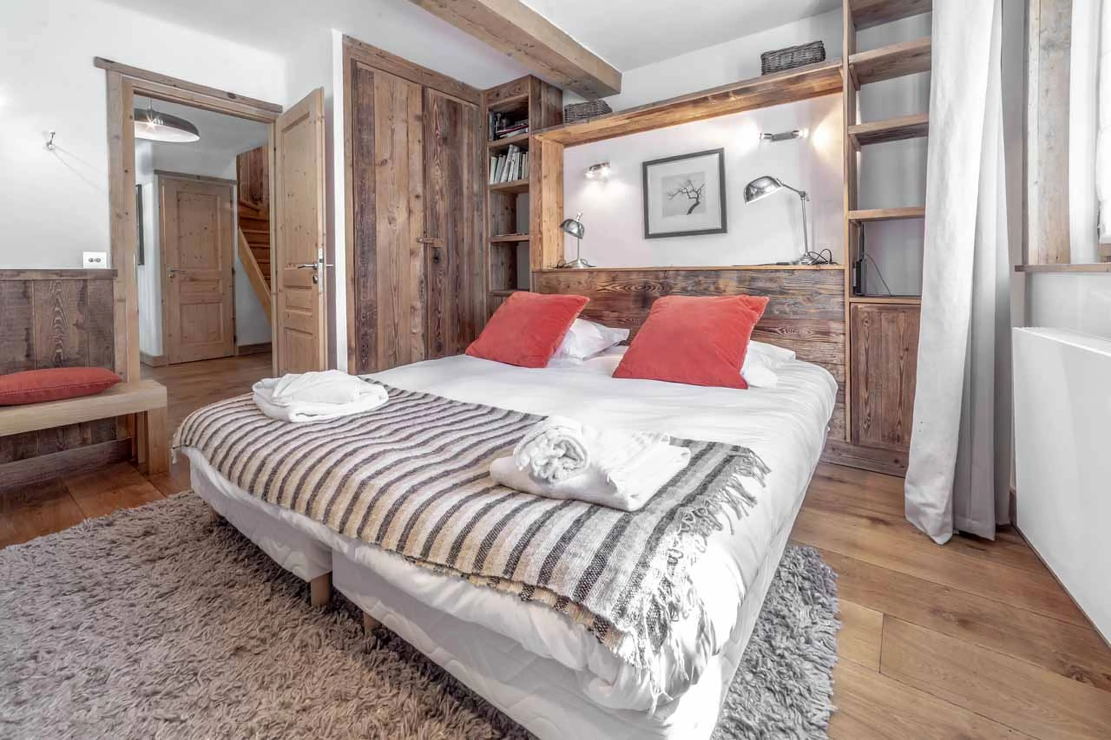 Bedroom five at Chalet La Grange de Meribel in Meribel