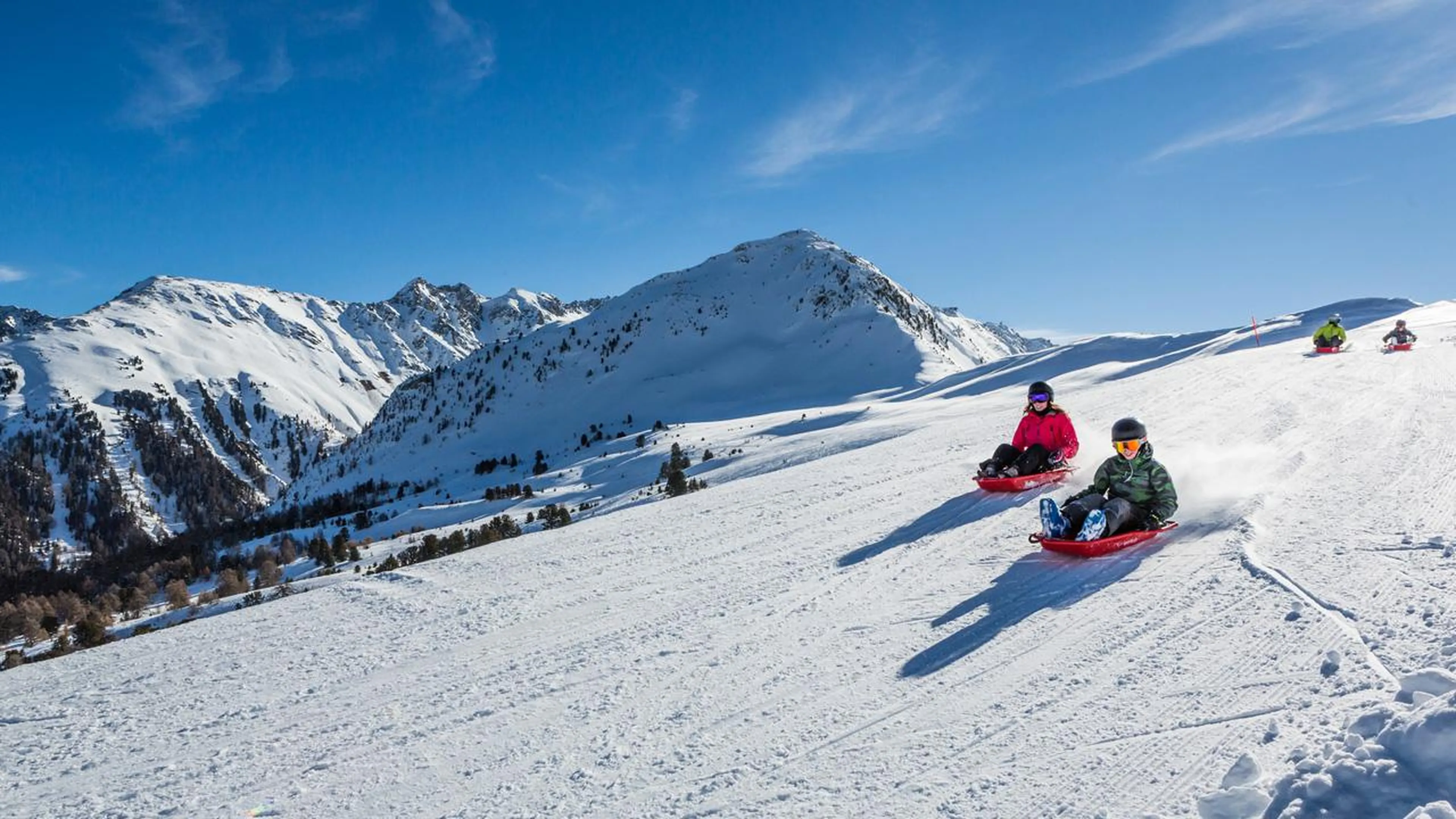 Tobogganing in La Tzoumaz