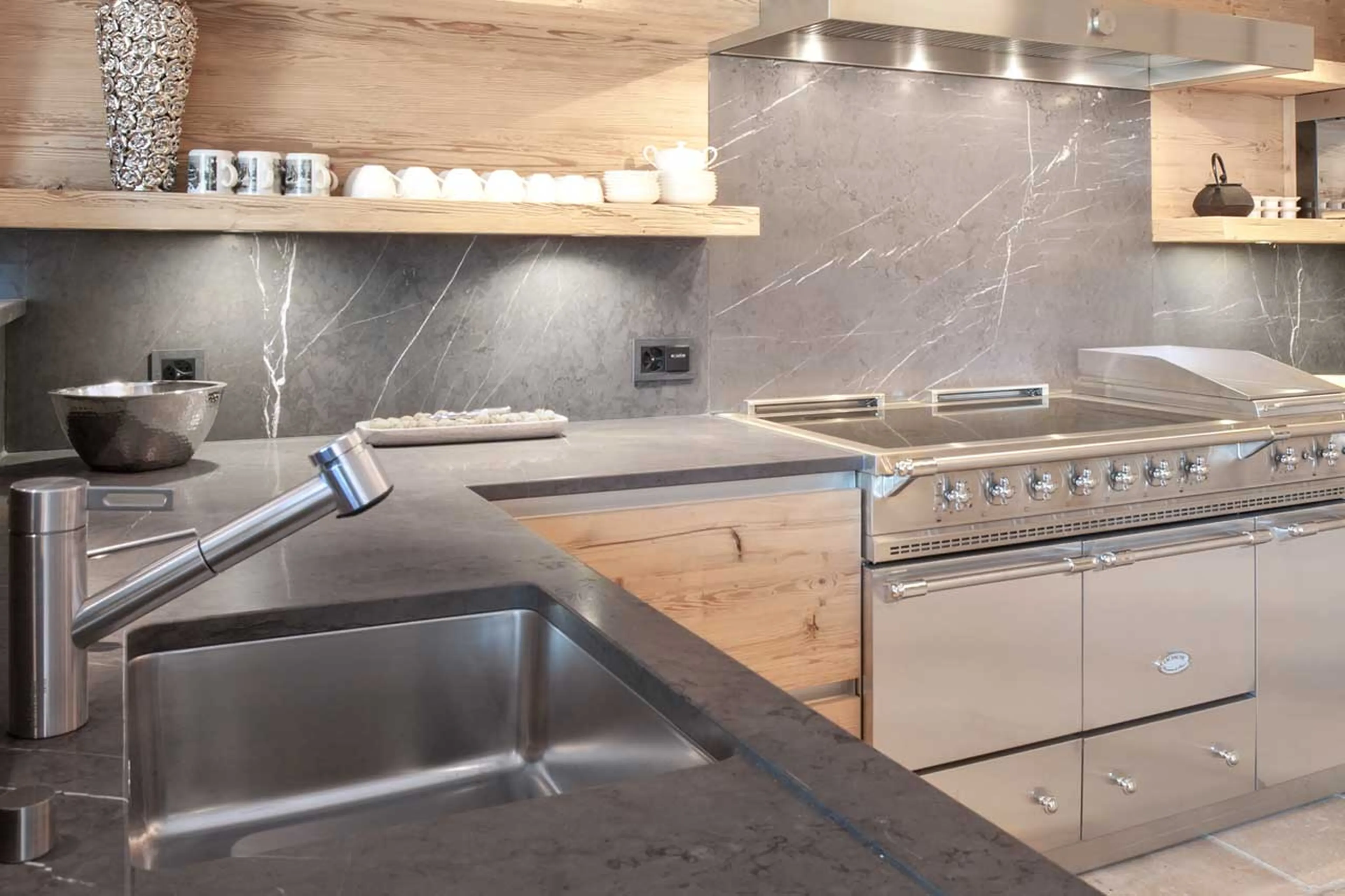 Kitchen at Apartment Le Cerf Rouge in Rougemont