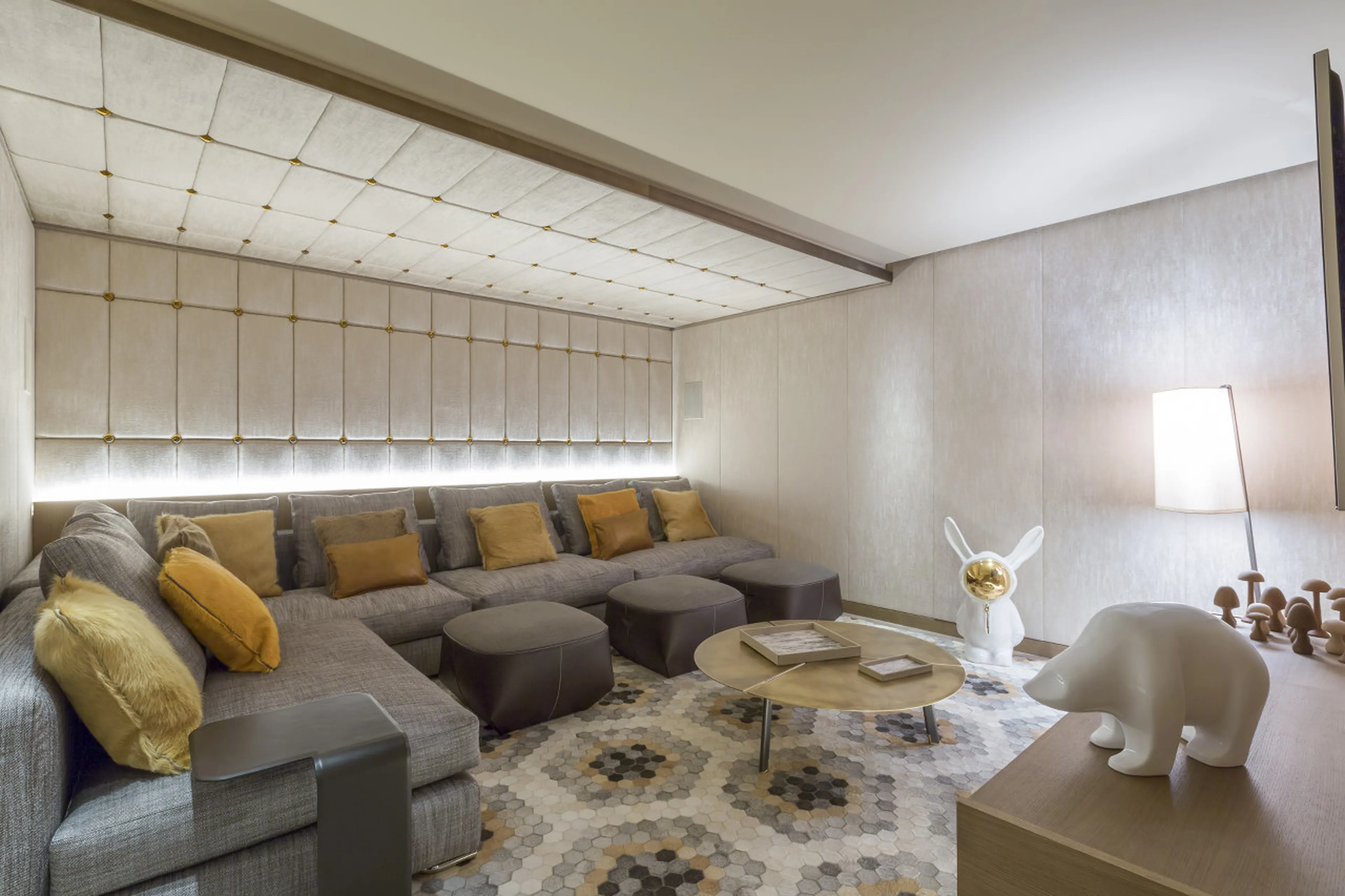 Cinema room on ground floor of Le Chalet Cheval Blanc, Courchevel 1850